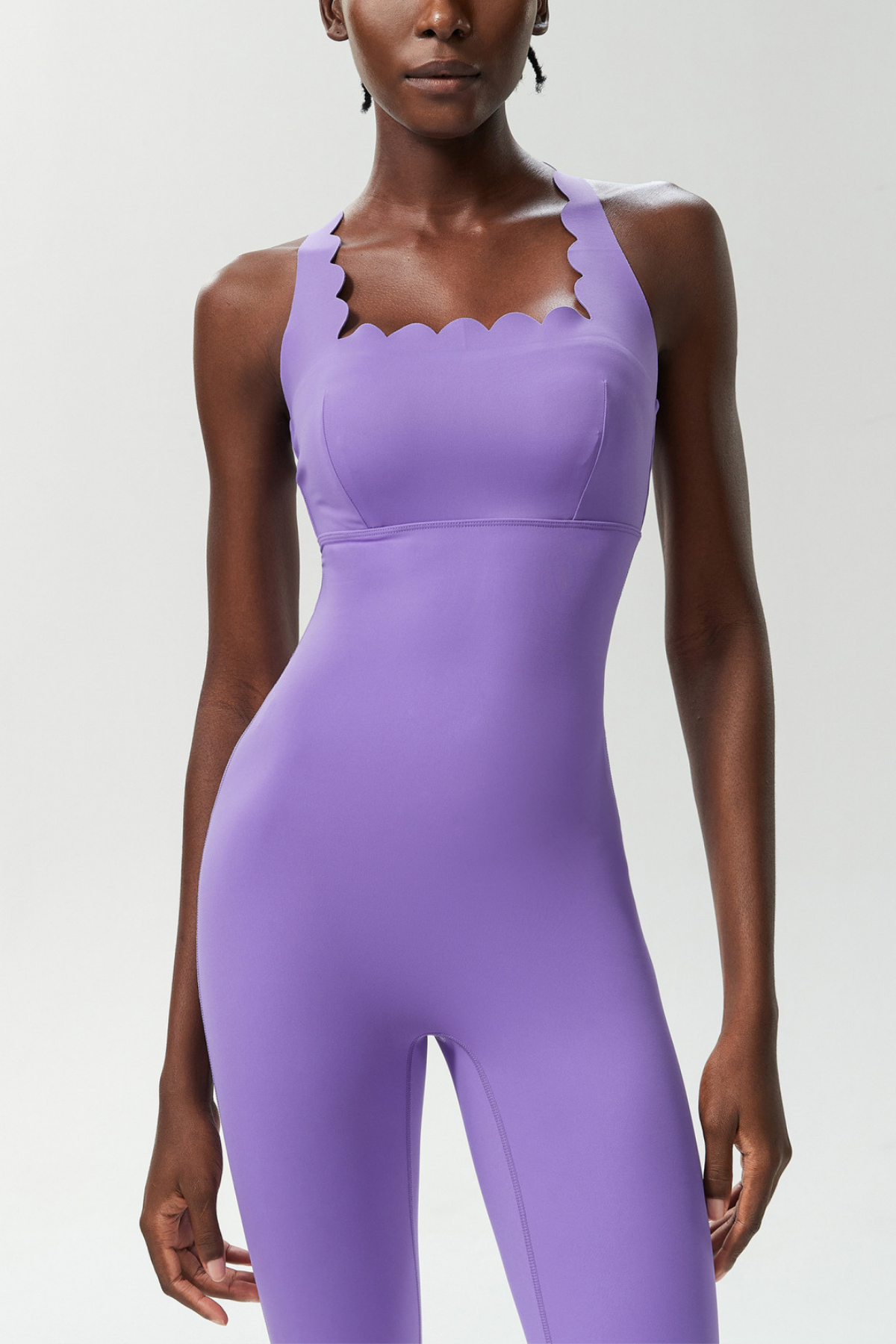Bel Wave Cross Yoga Jumpsuit In Purple