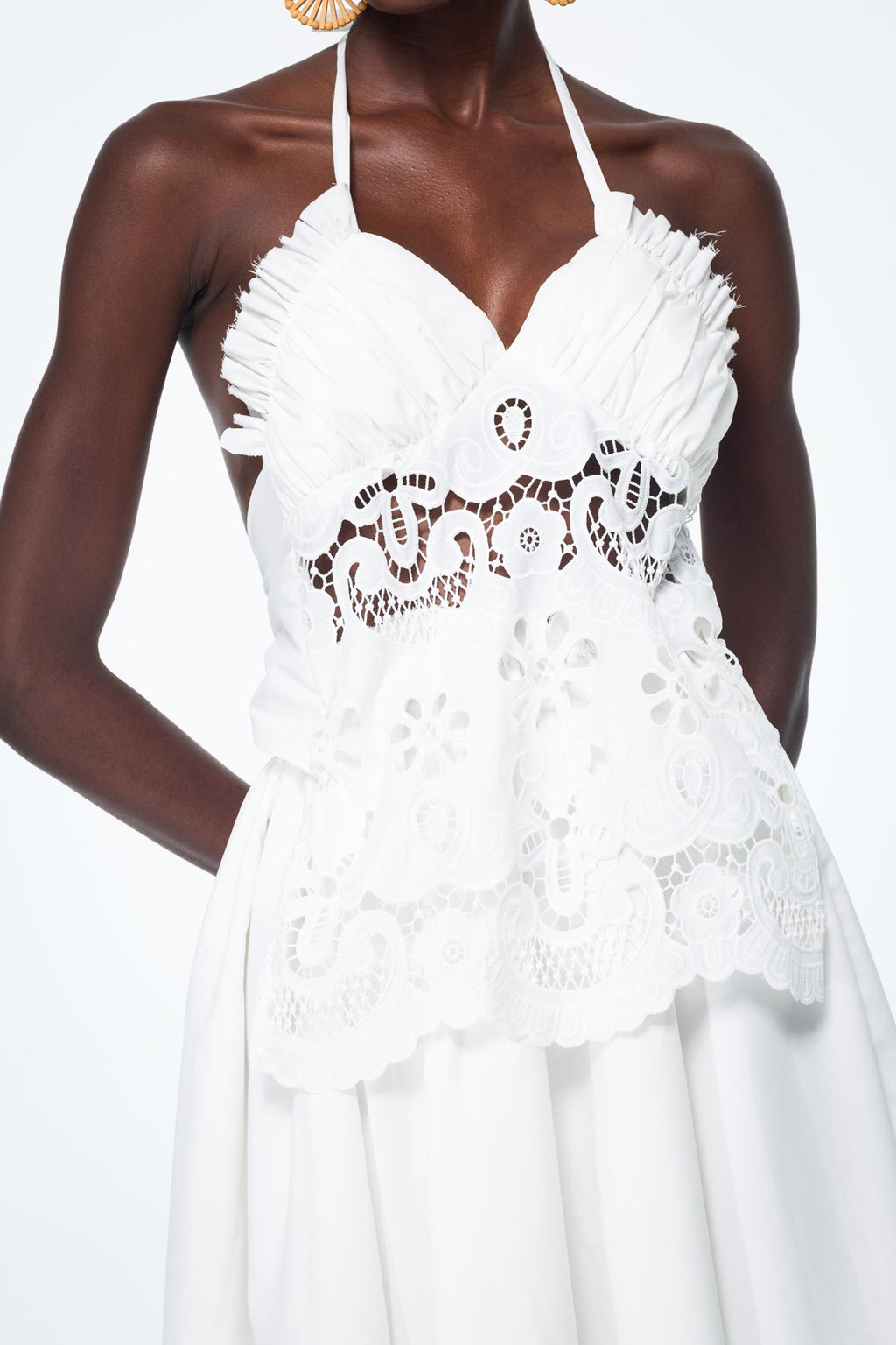 Belden Cutout Backless Lace Up Ruch Maxi Dress