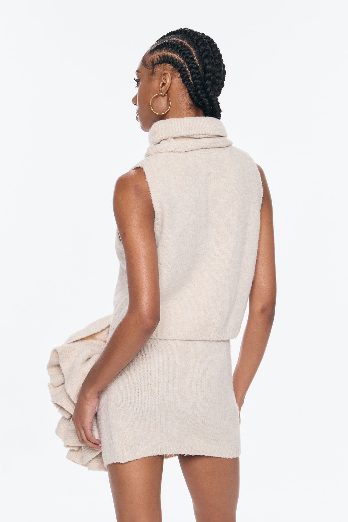 Belhonor Flower Stand Collar Three Piece Skirt Set