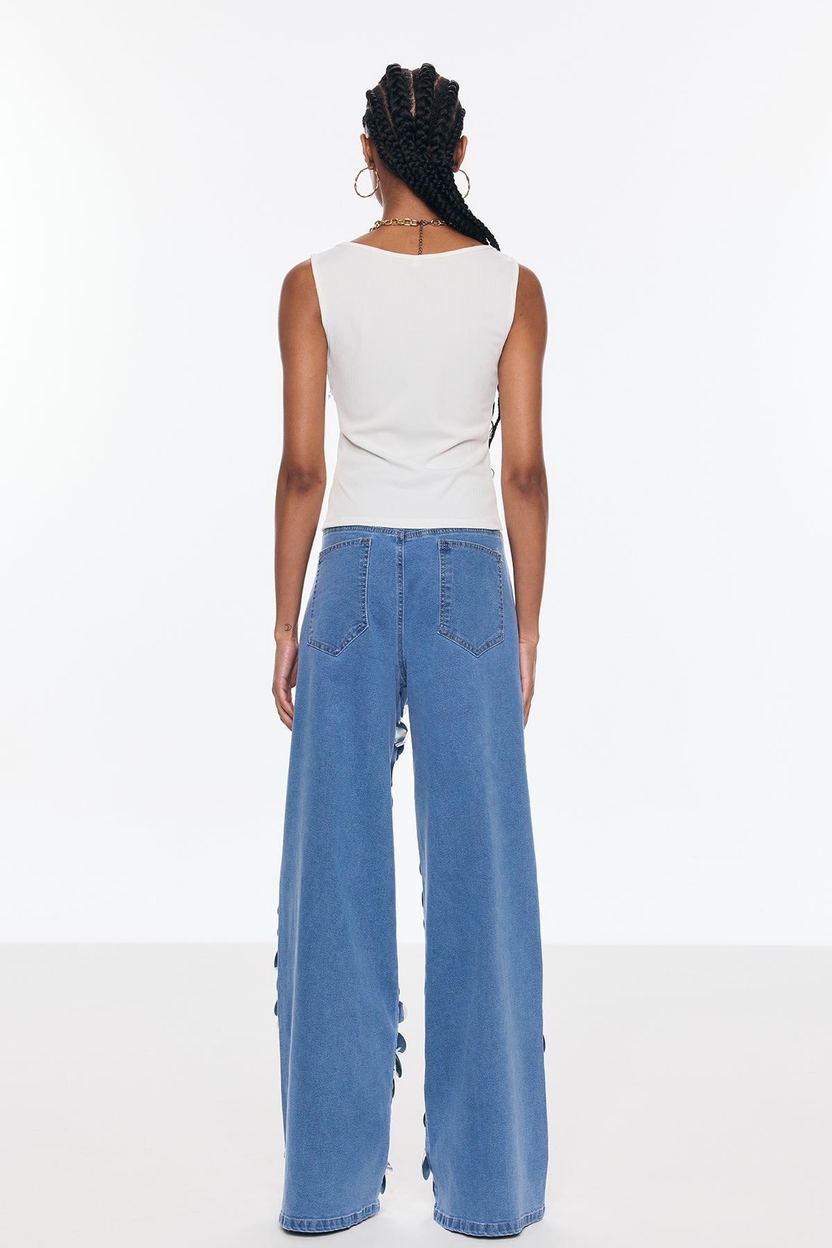 Bell Sequin Embellished Jeans