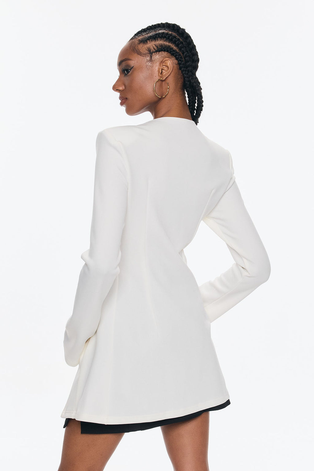 Bellatrix Deconstruct Split Bodycon Blazer In White