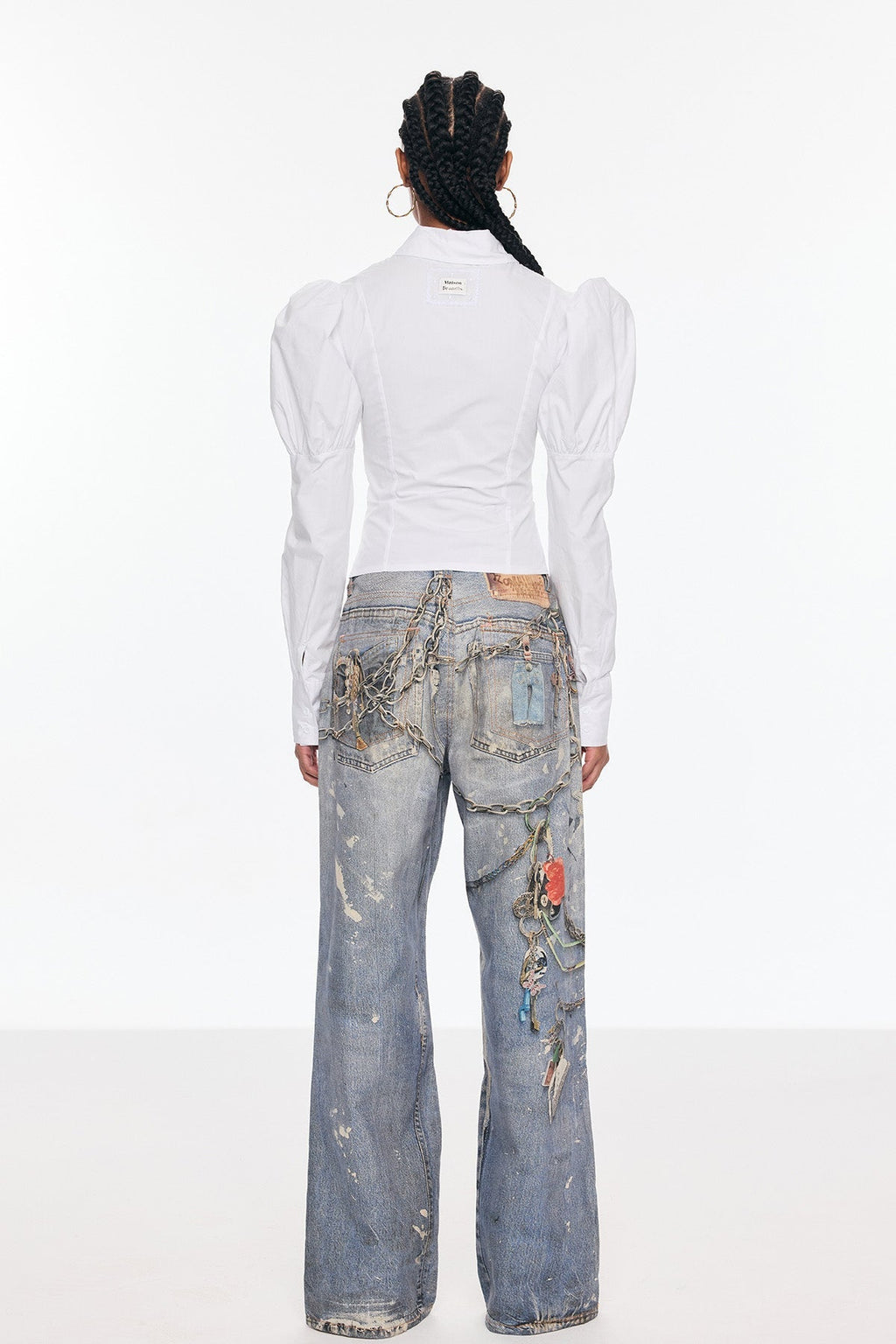 Birdie Print Wide Leg Jeans