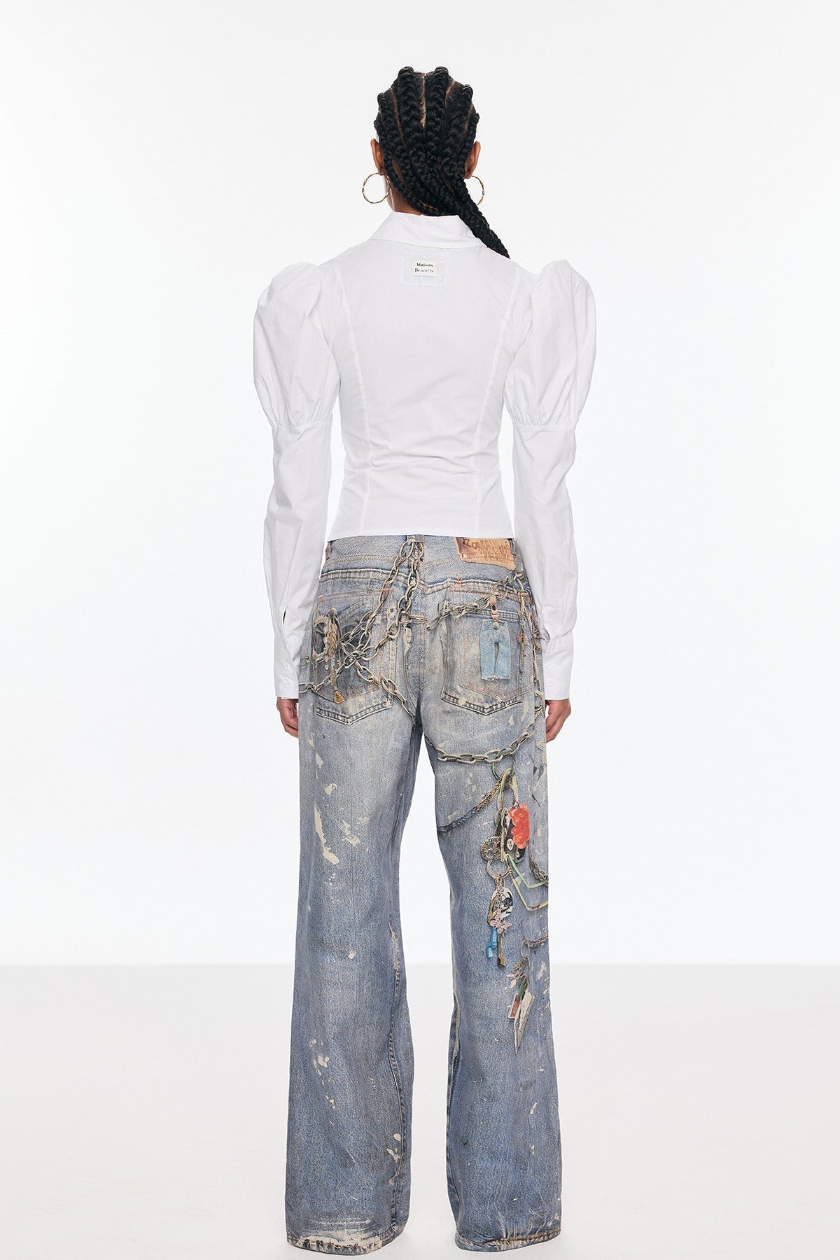 Birdie Print Wide Leg Jeans