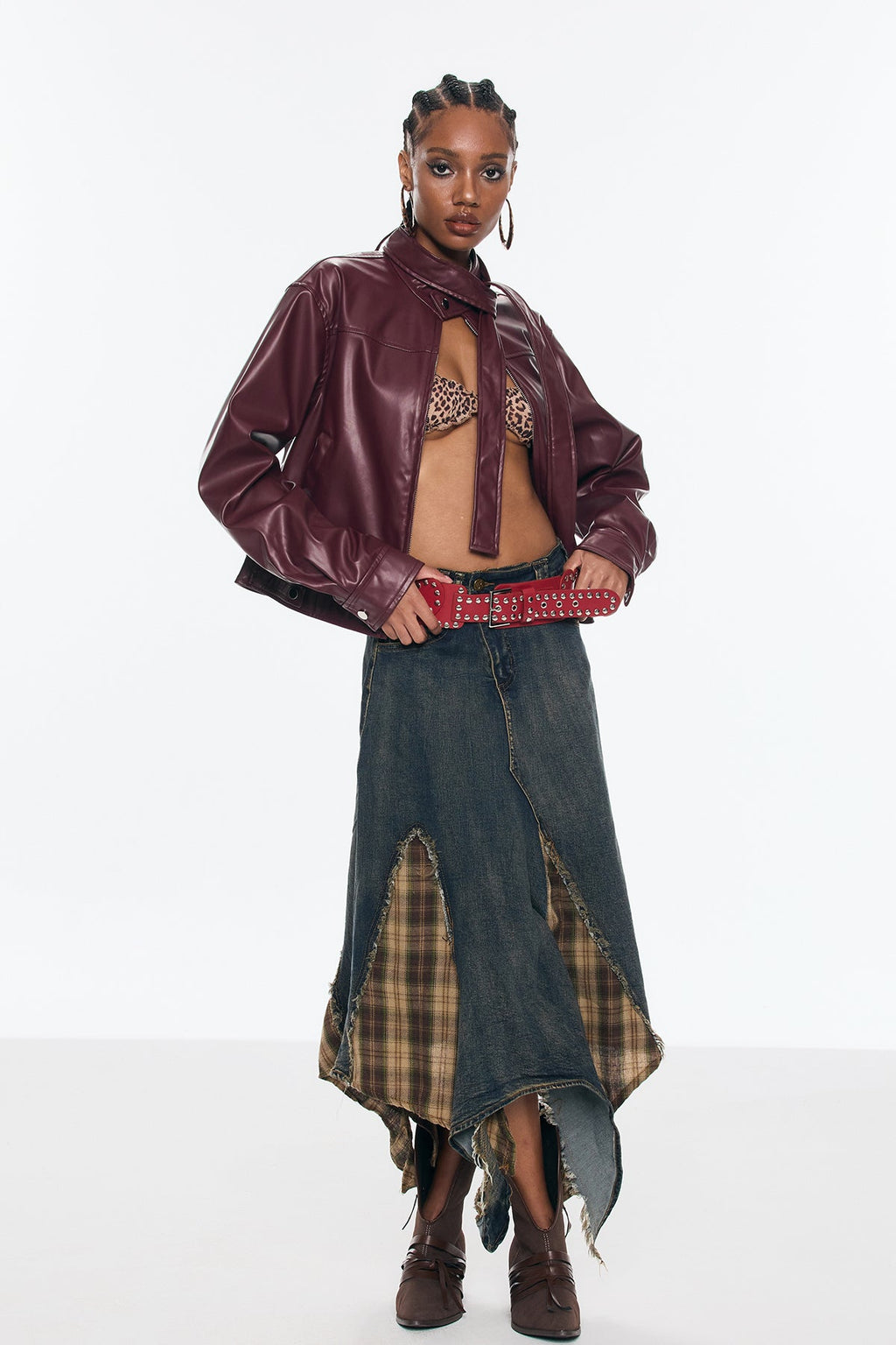 Bendek Deconstruct Grid Fringe Skirt