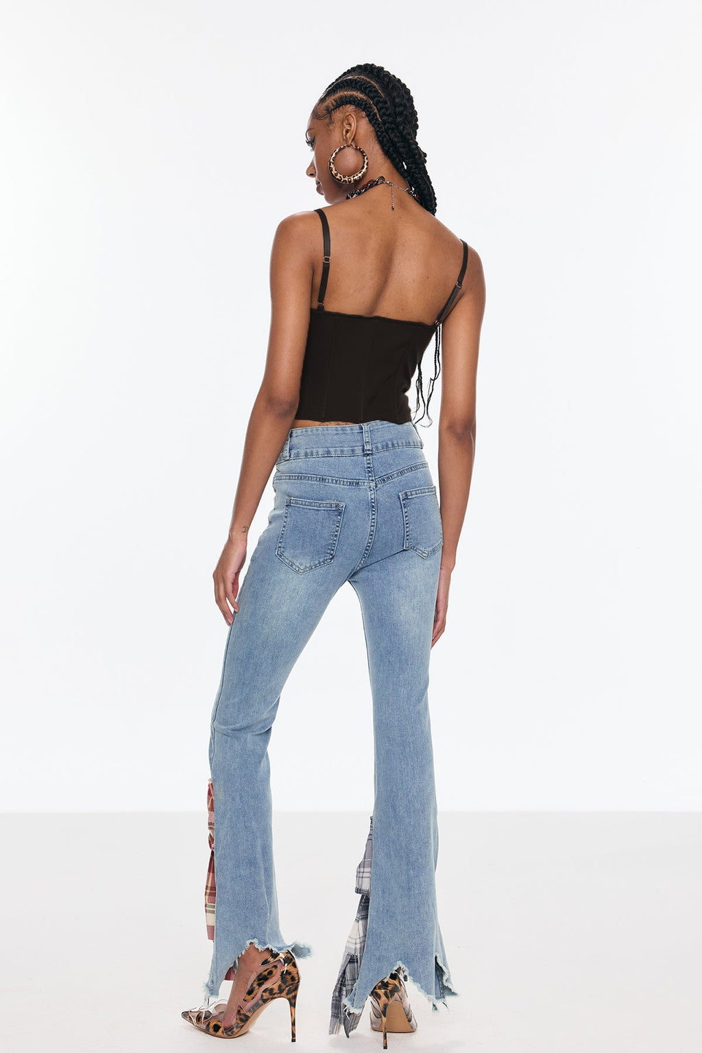 Bender Corset Lace Spaghetti Bodycon Top In Black