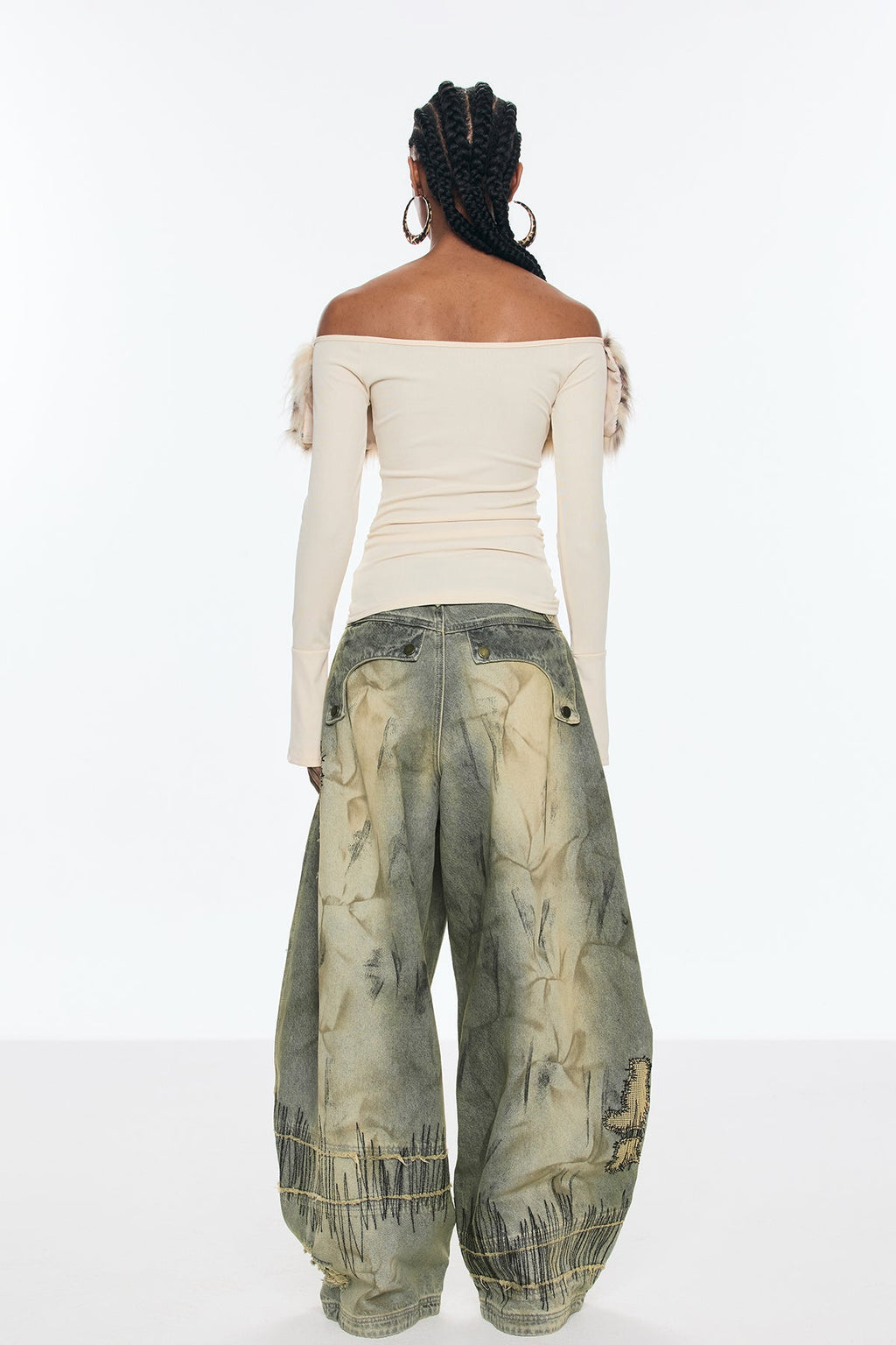 Benek Off Shoulder Leopard Faux Fur Top