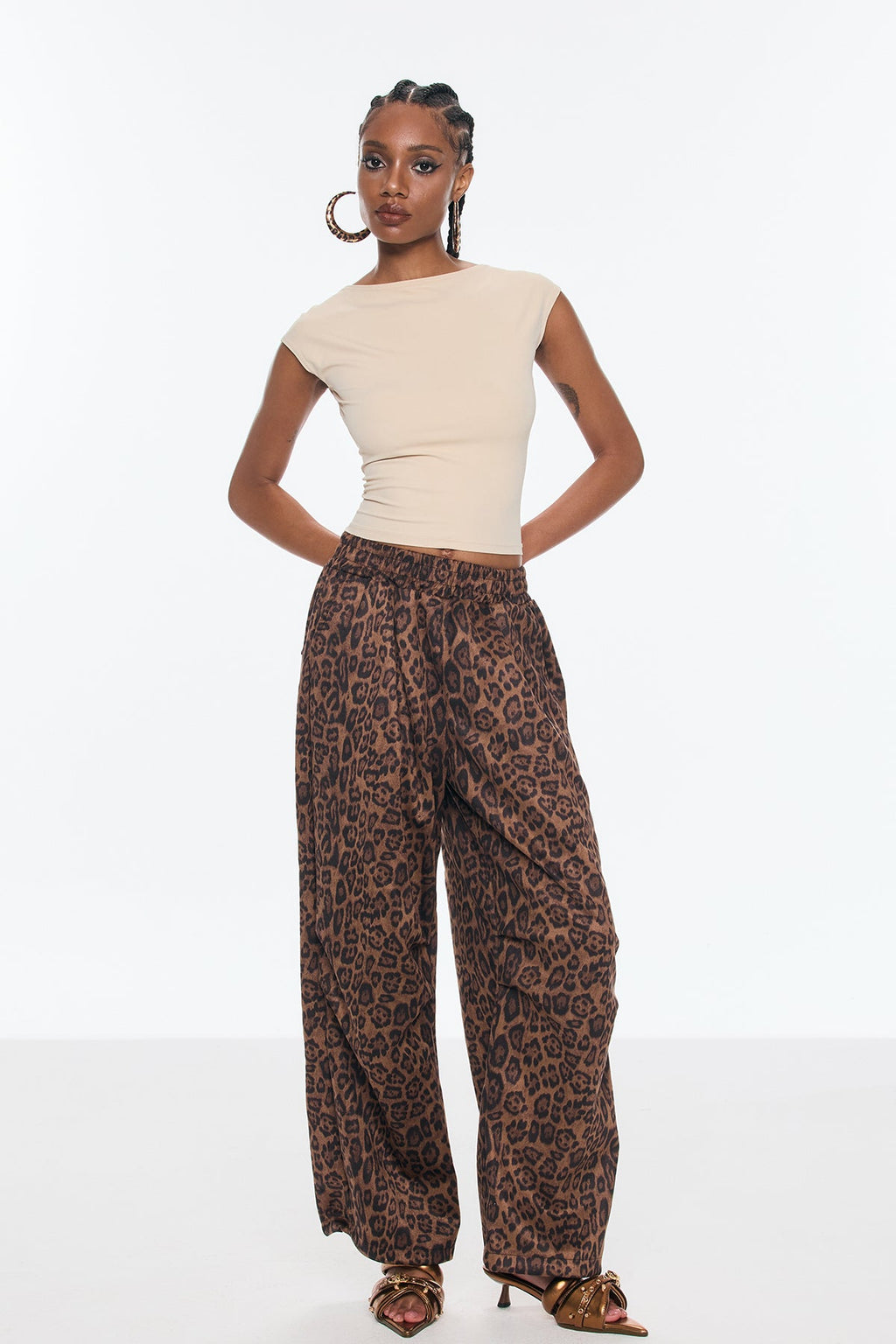 Benicia Suede Leopard Wide Pants