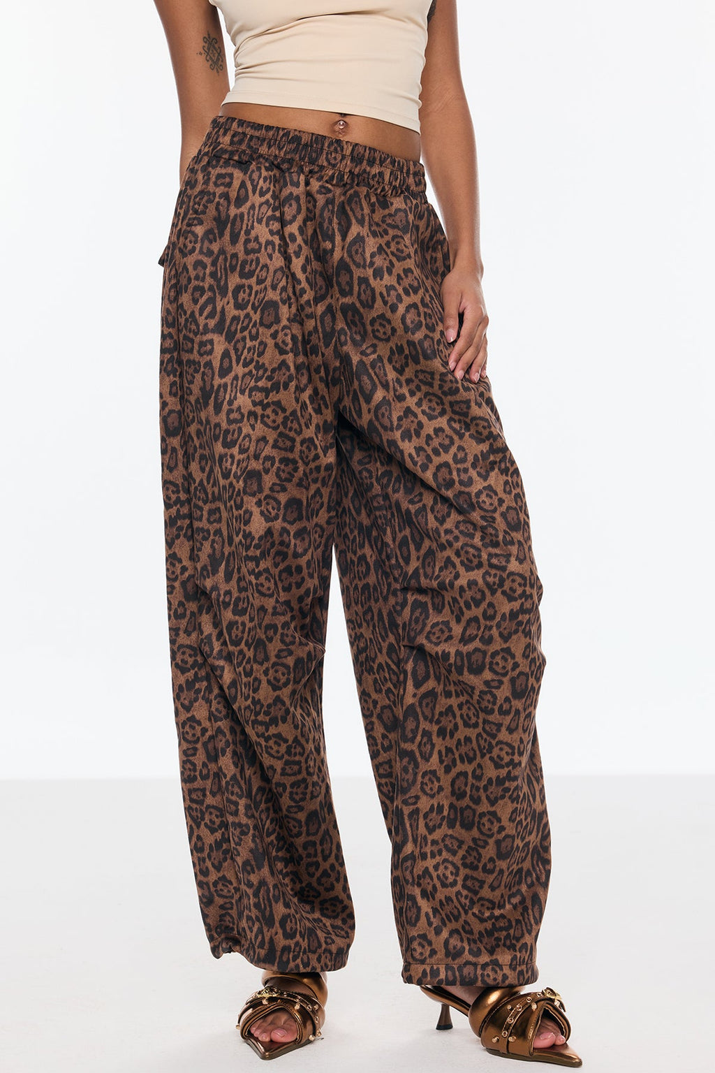 Benicia Suede Leopard Wide Pants