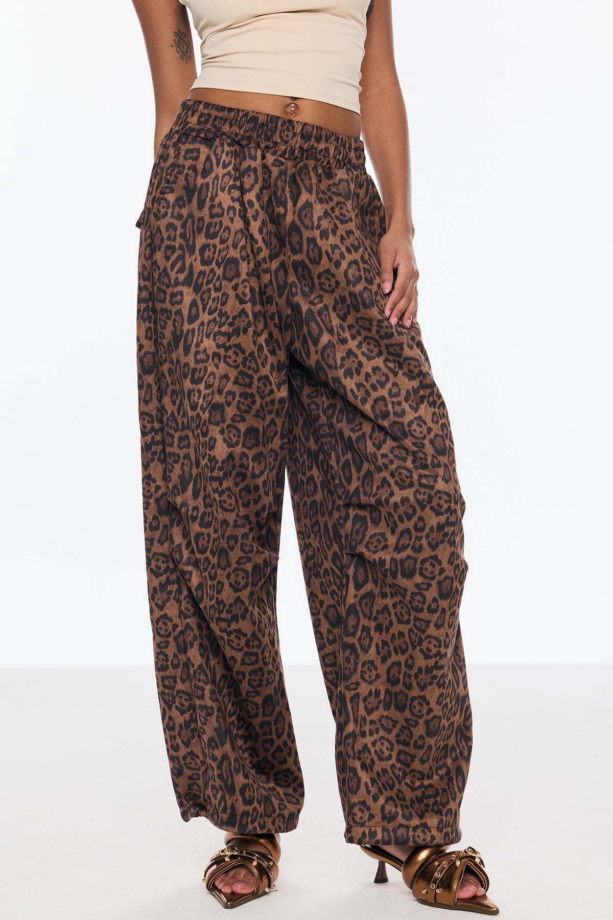 Benicia Suede Leopard Wide Pants
