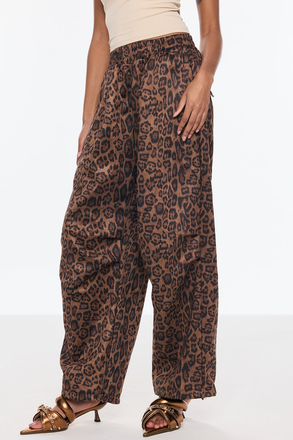 Benicia Suede Leopard Wide Pants