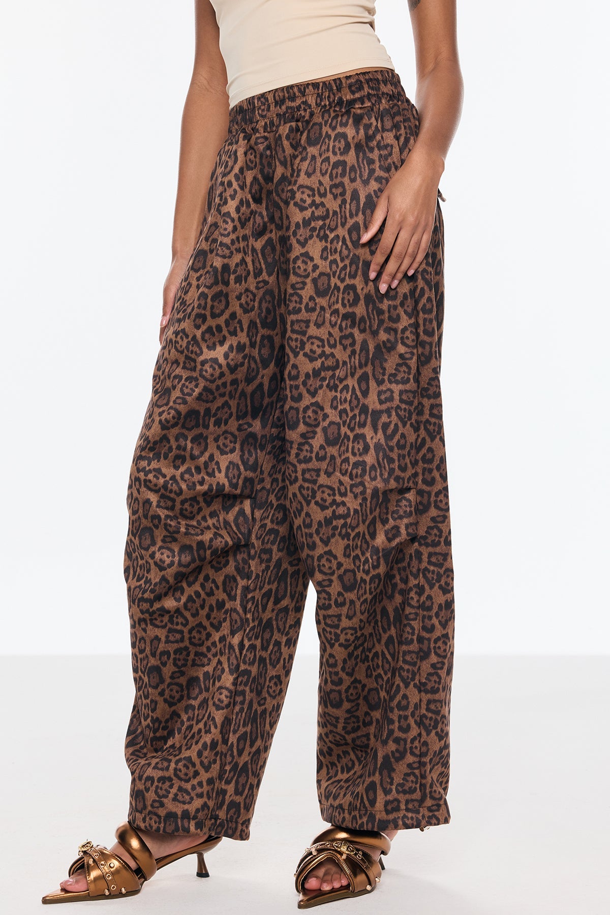 Benicia Suede Leopard Wide Pants