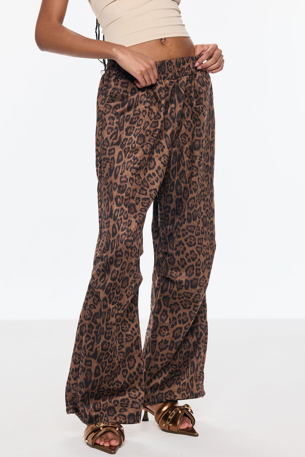 Benicia Suede Leopard Wide Pants