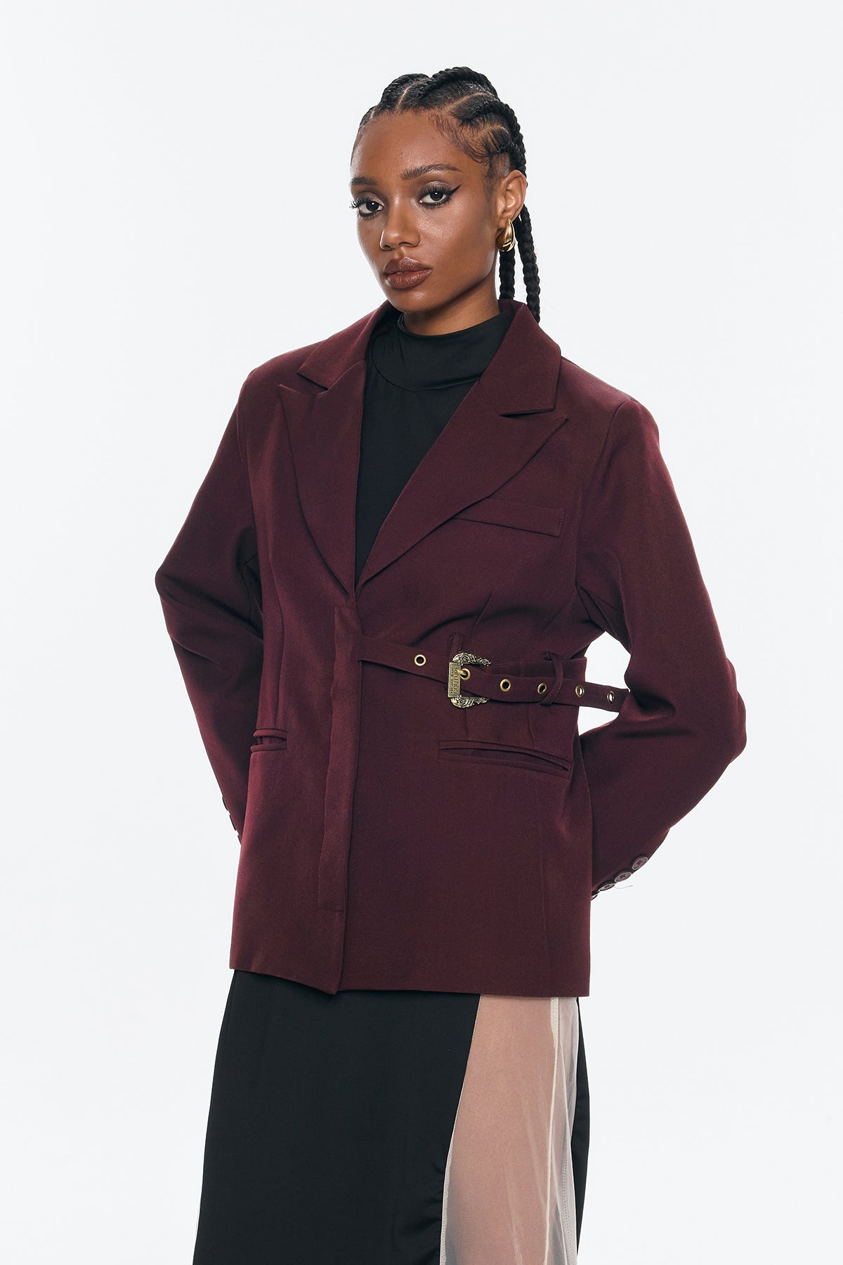 Benita Buckle Asymmetric Blazer