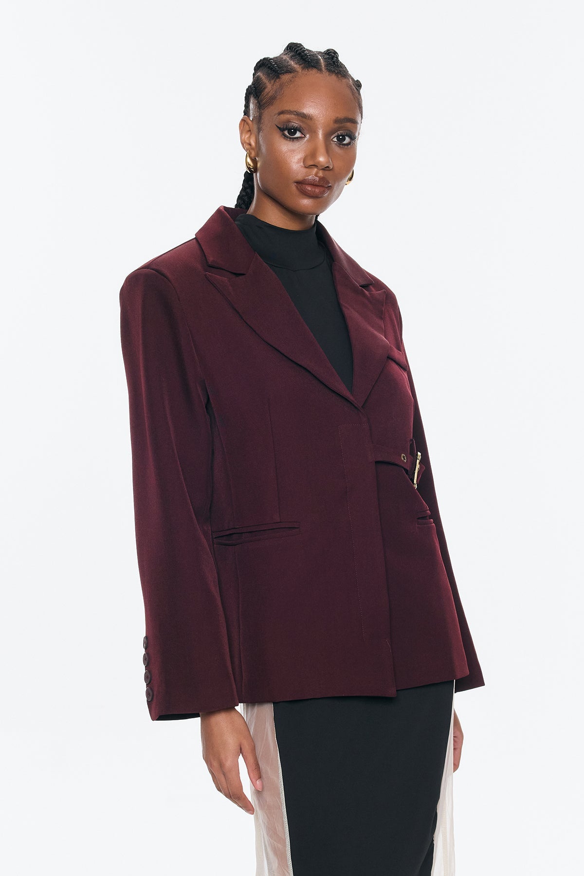 Benita Buckle Asymmetric Blazer