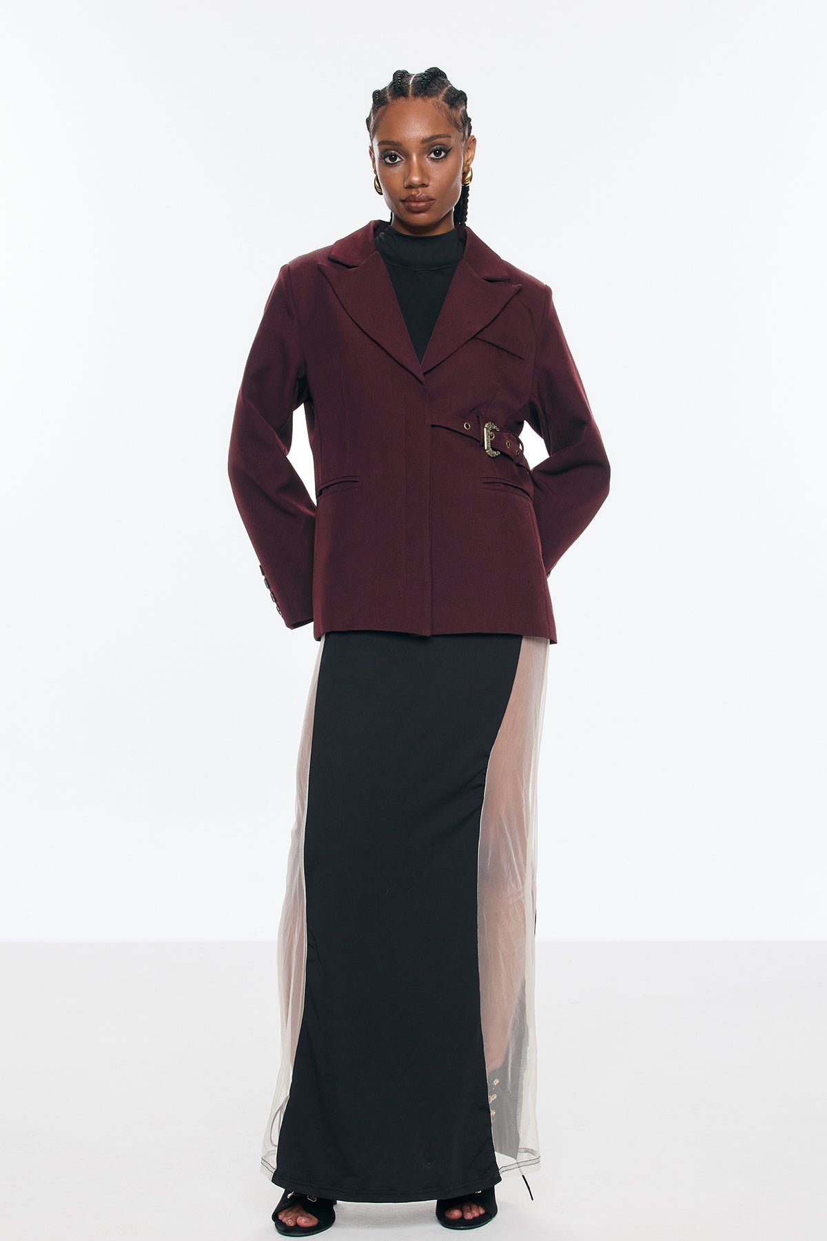 Benita Buckle Asymmetric Blazer