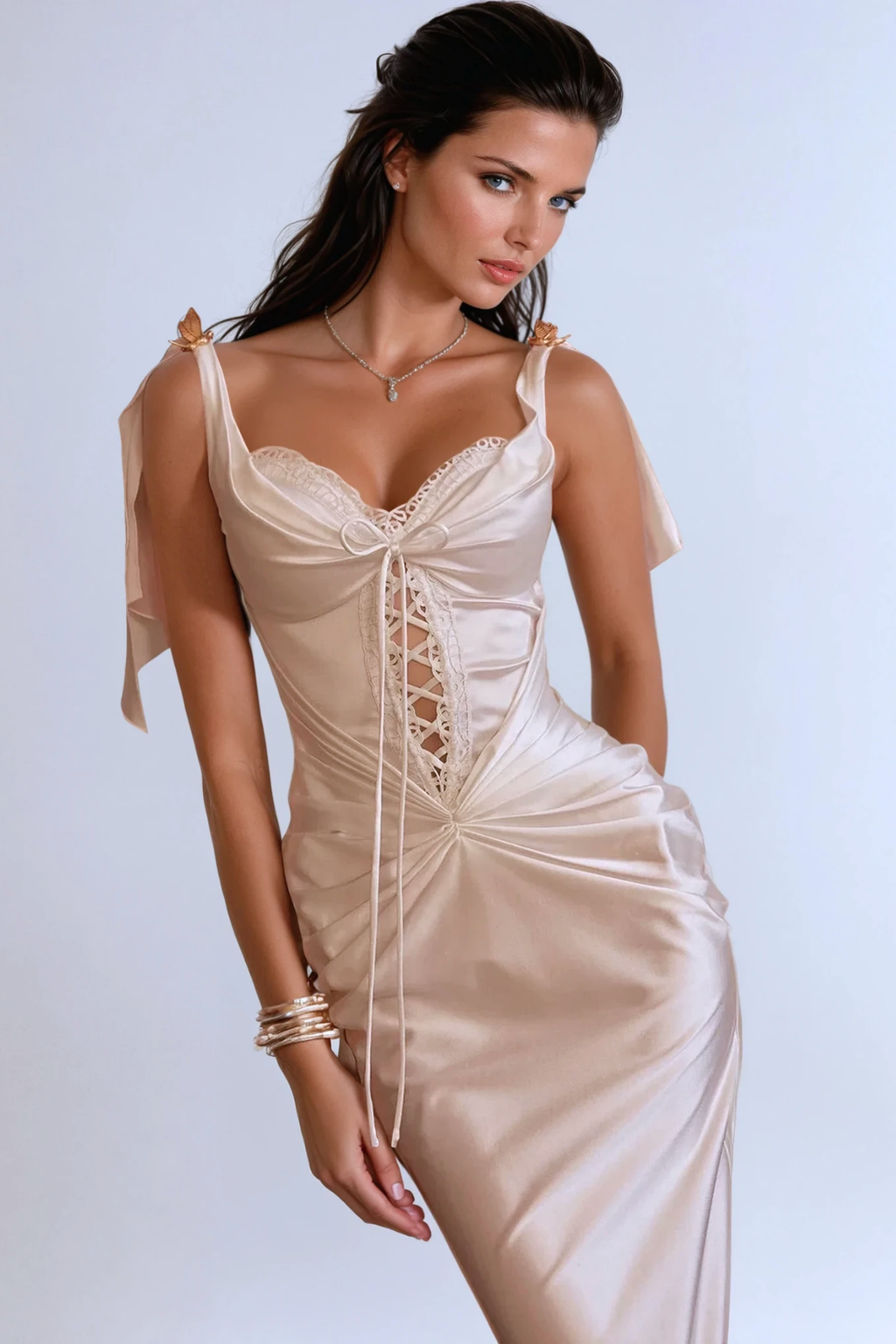 Beowulf Satin Corset Midi Dress