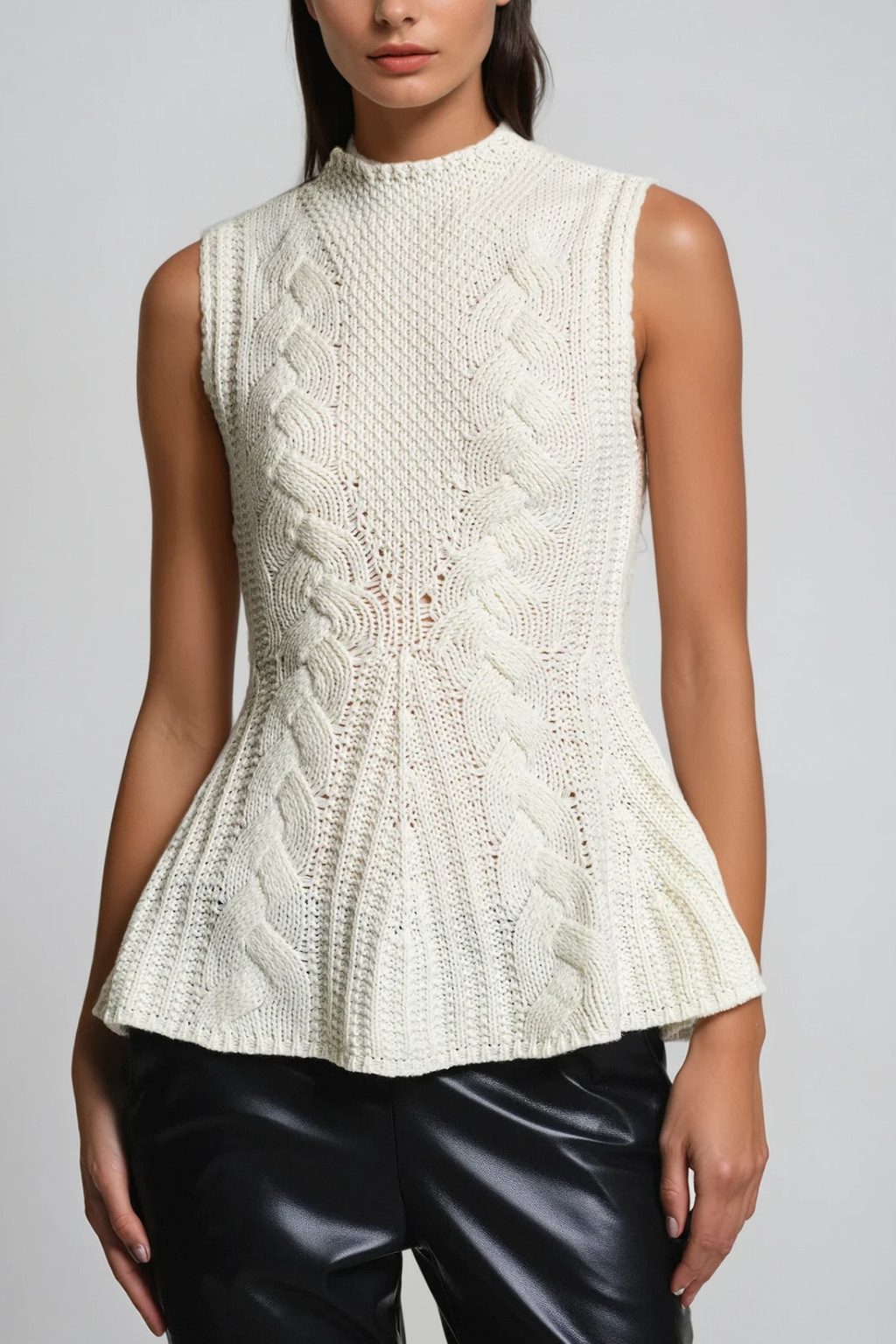 Berlinde Cable Knit Top In Cream