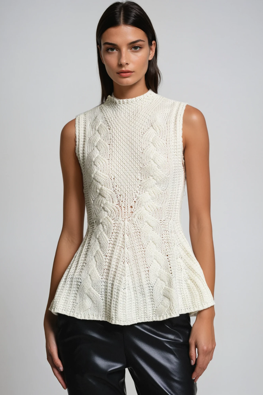 Berlinde Cable Knit Top In Cream