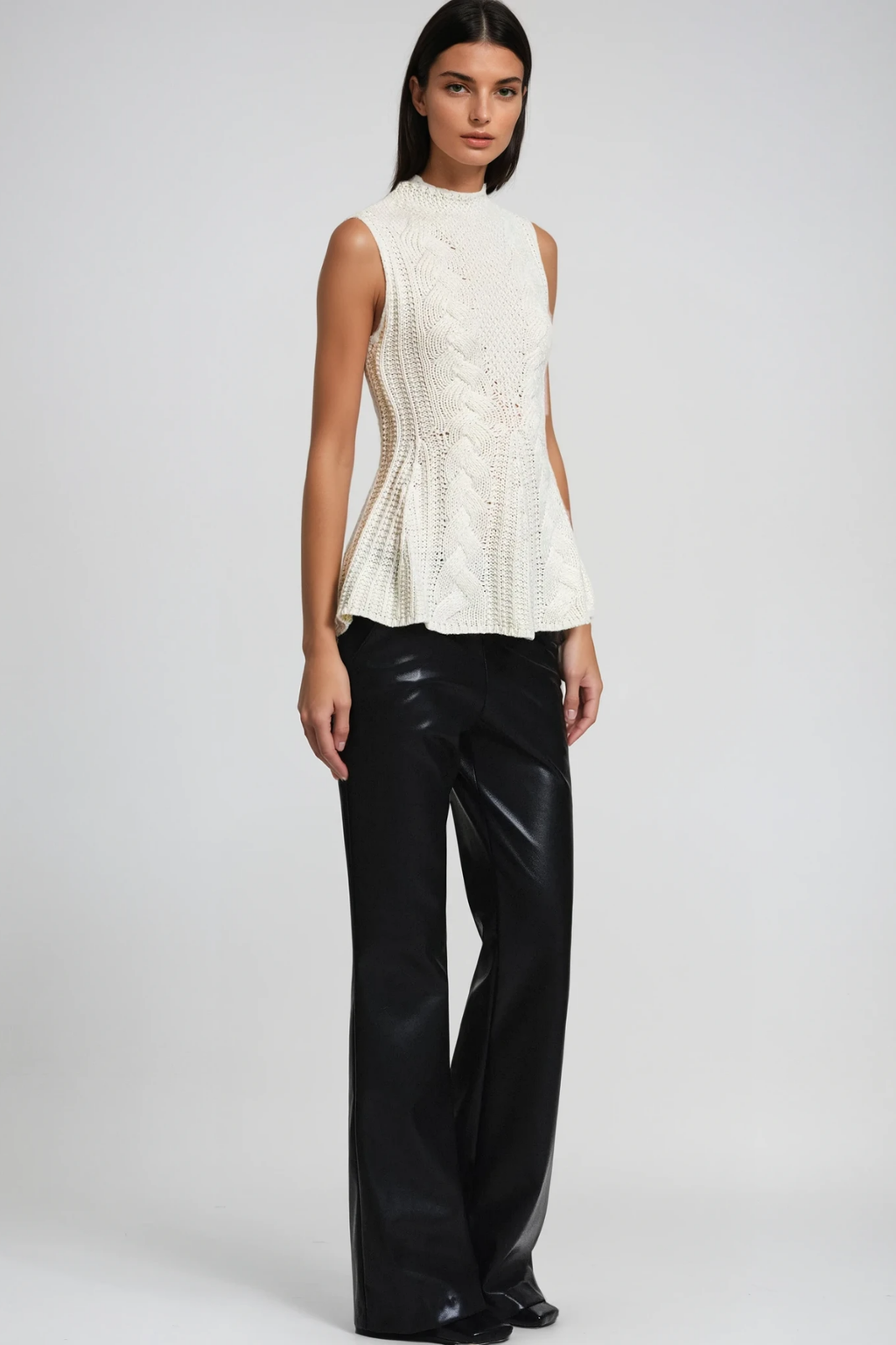 Berlinde Cable Knit Top In Cream