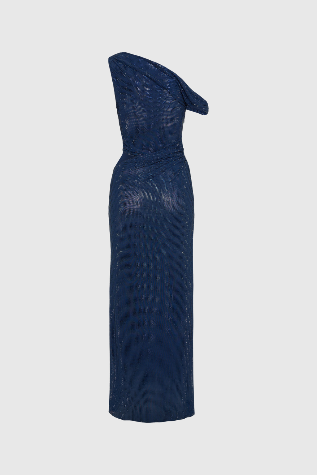Berlioz Diamante One Shoulder Dress In Navy