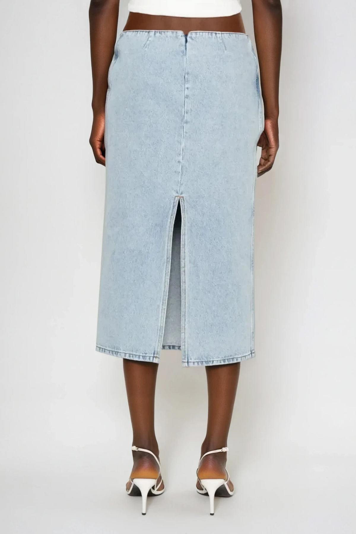 Bernd Flower Deconstruct Denim Midi Skirt