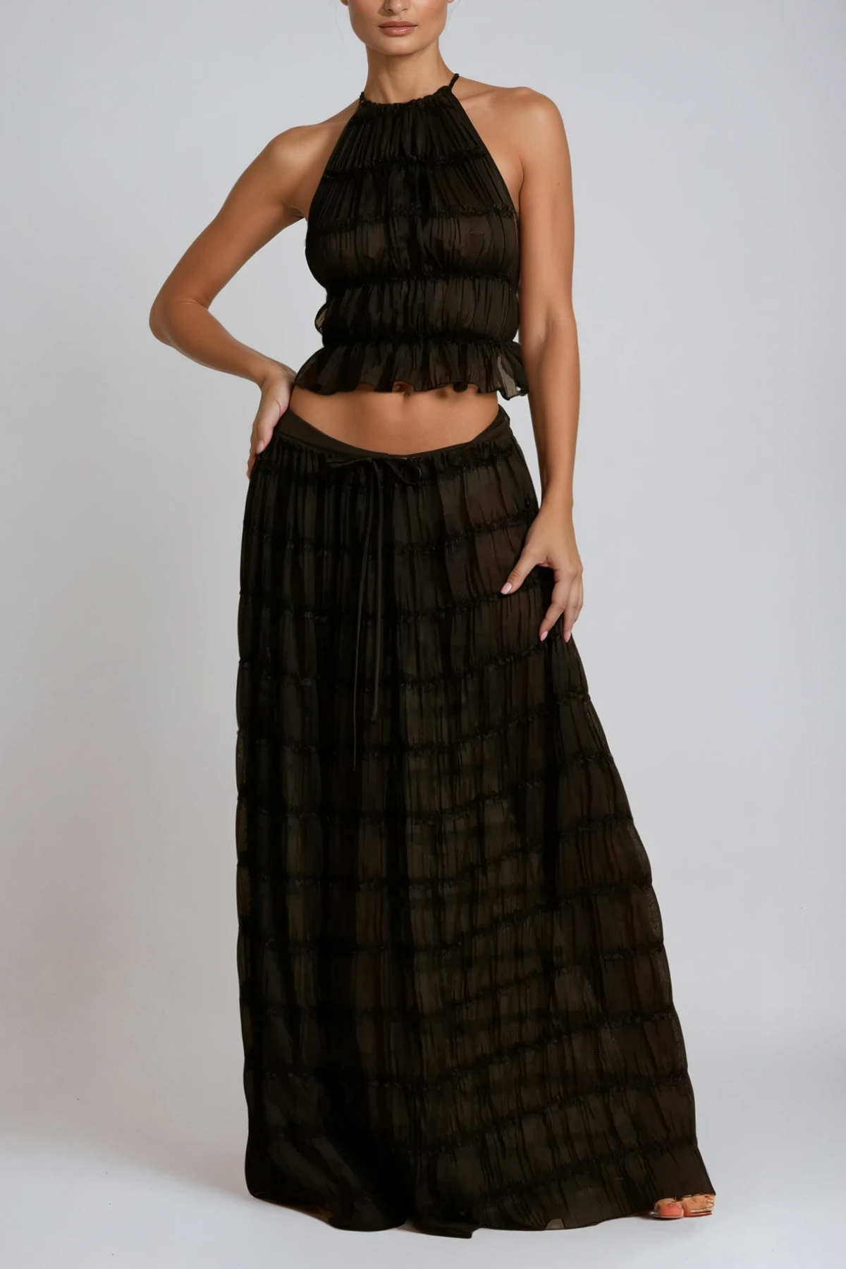 Bernt Ruch Backless Skirt Set In Black