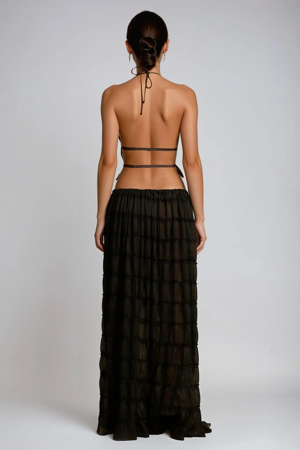 Bernt Ruch Backless Skirt Set In Black