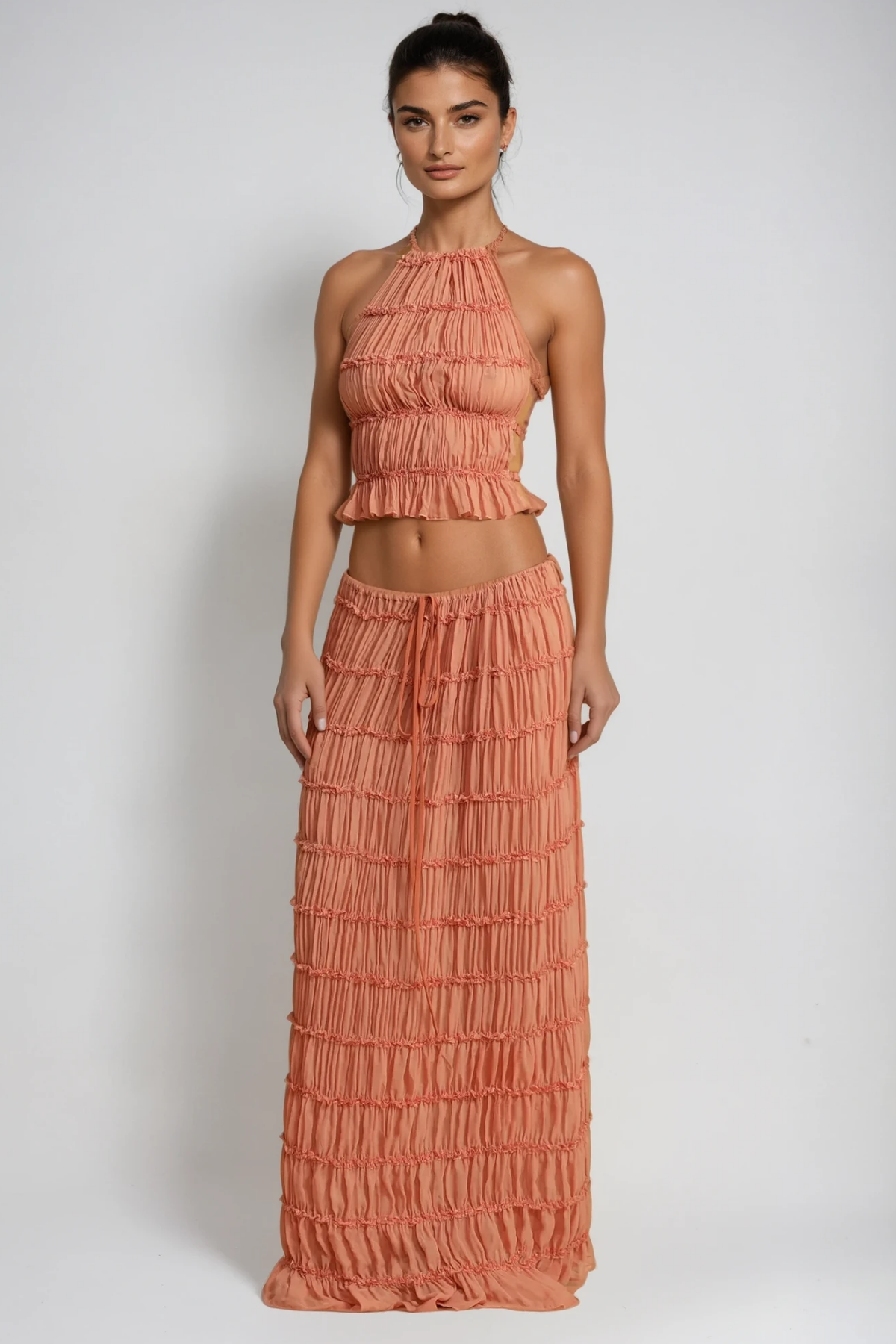 Bernt Ruch Backless Skirt Set In Pink