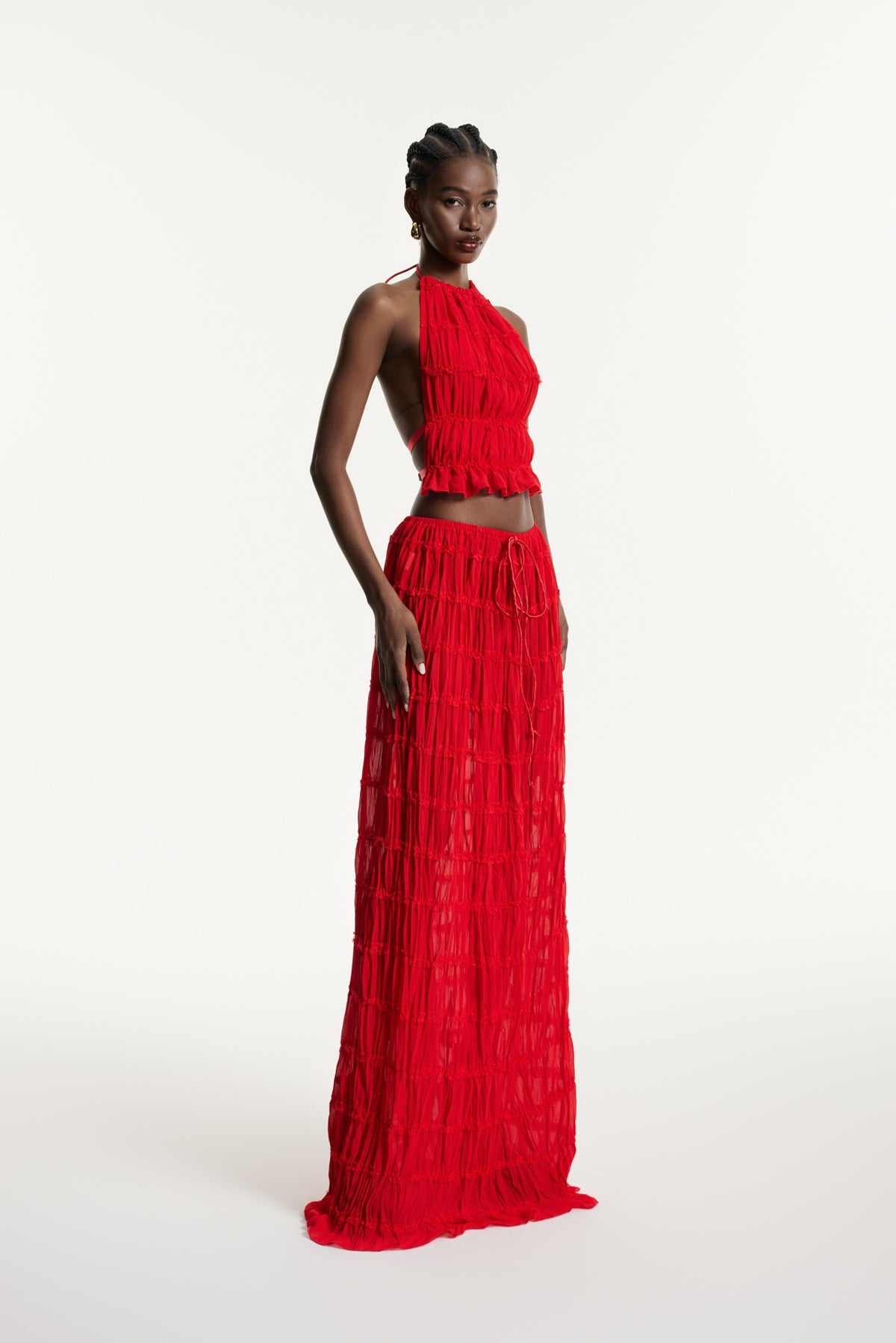 Bernt Ruch Backless Skirt Set In Red