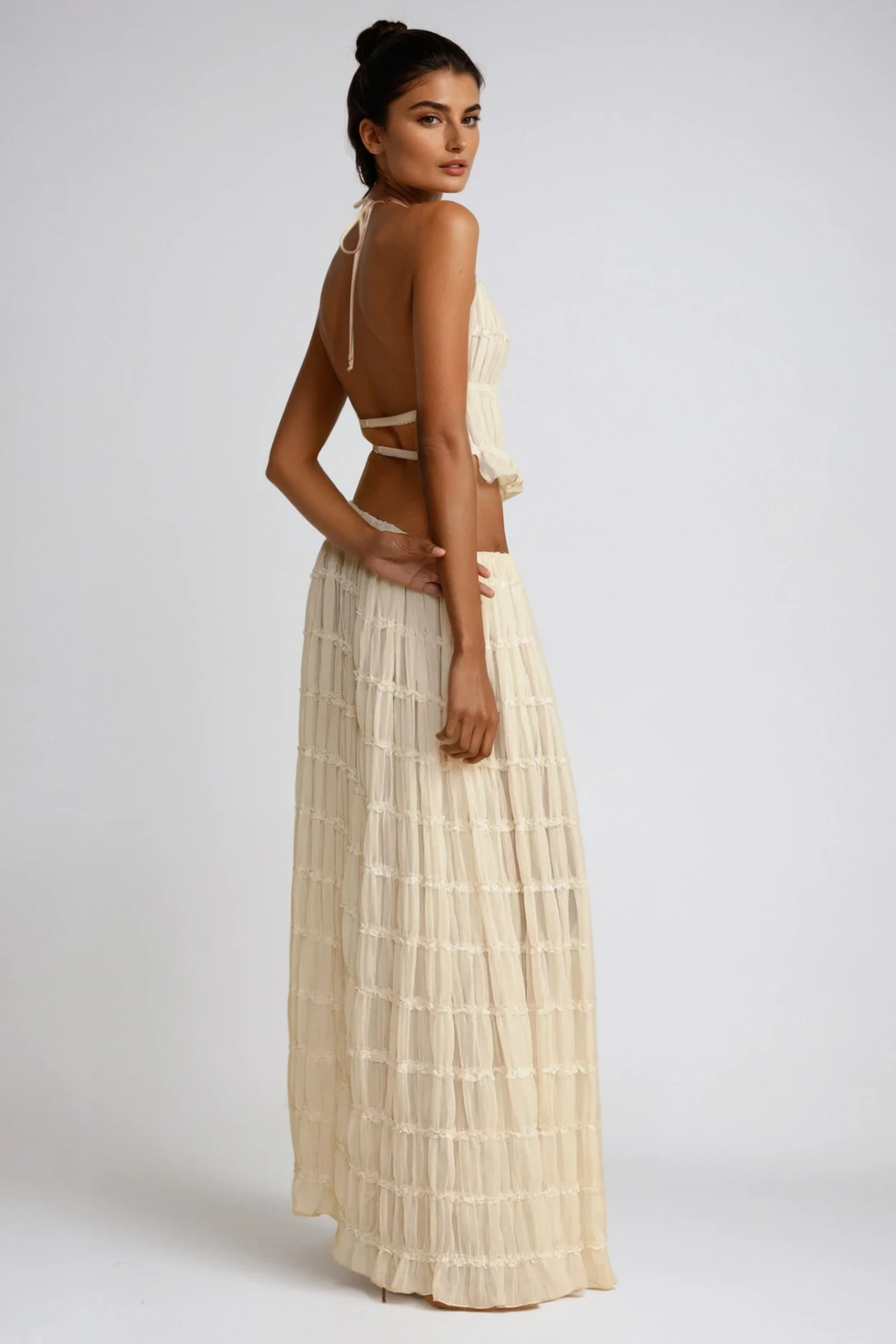 Bernt Ruch Backless Skirt Set In White