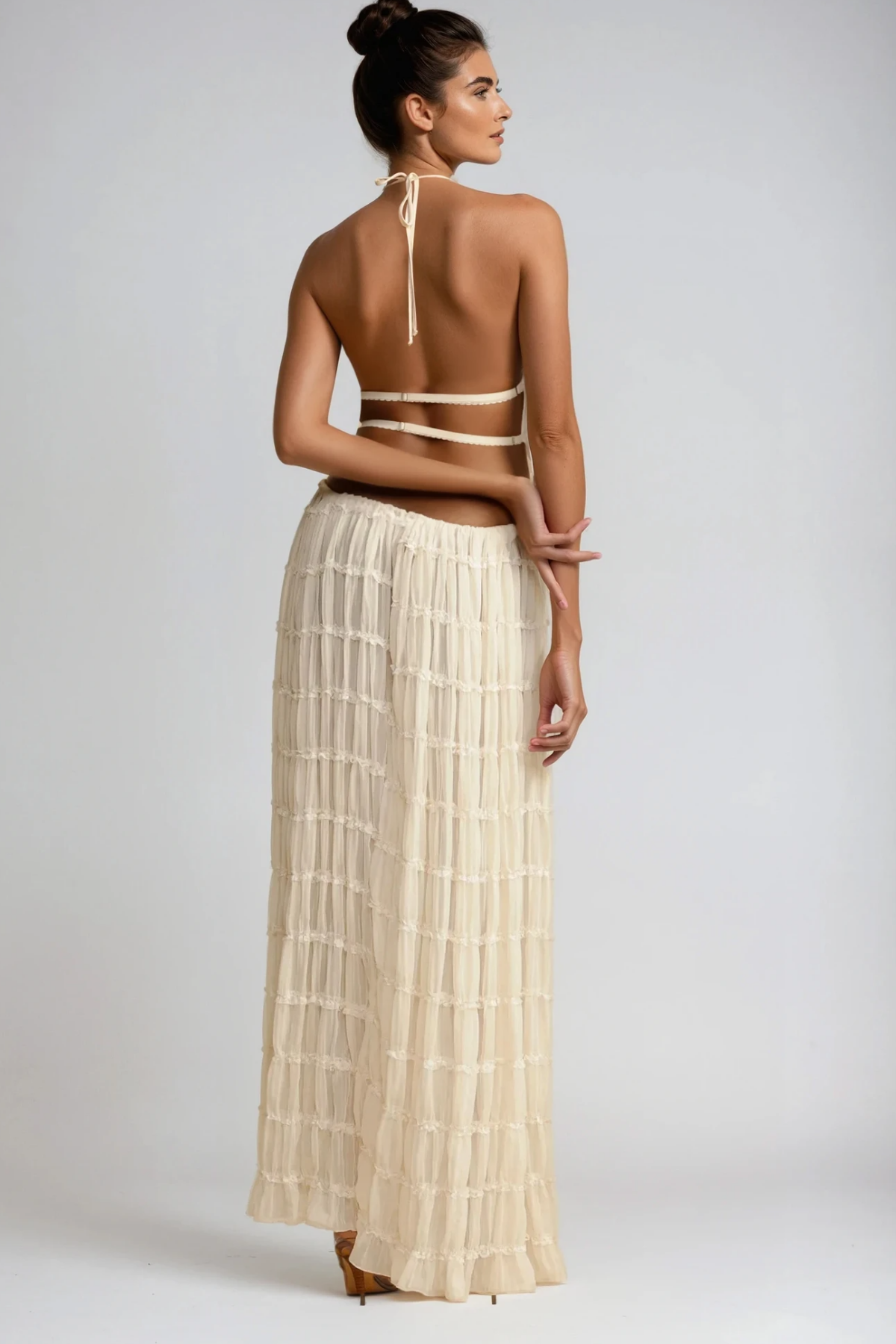 Bernt Ruch Backless Skirt Set In White