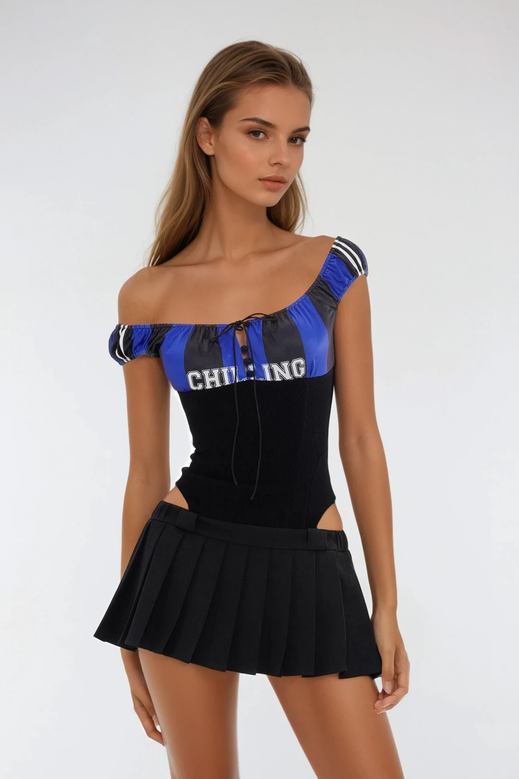 Bertrada One Shoulder Cutout Ruffle Mini Dress