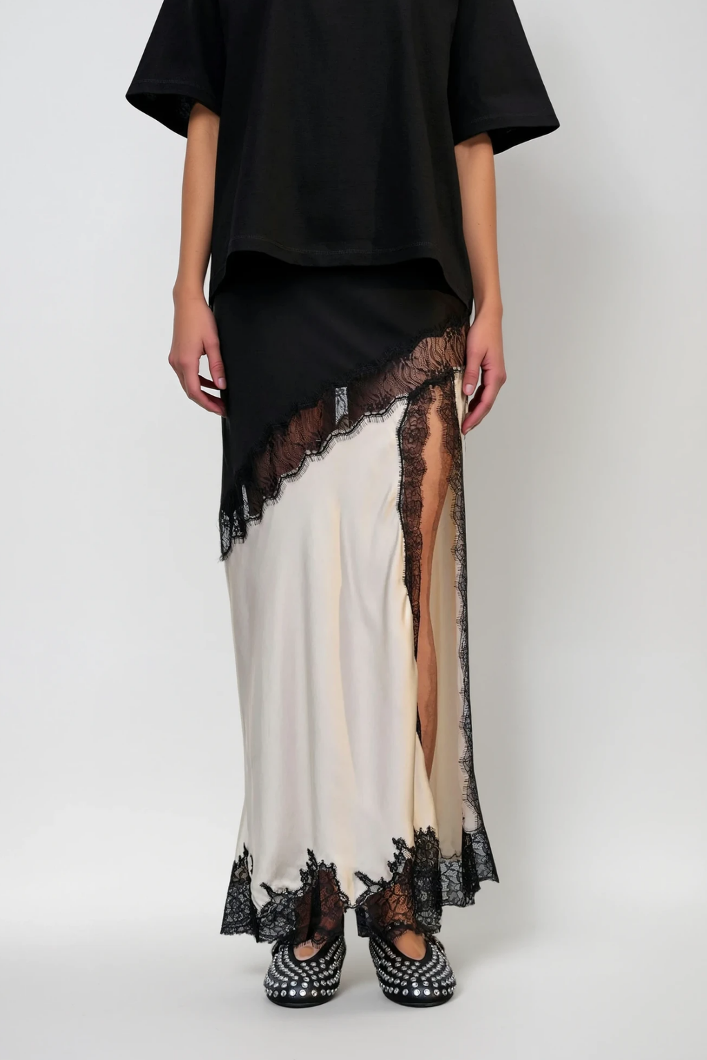 Bess Lace Satin Skirt