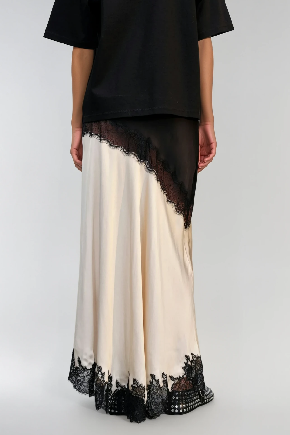 Bess Lace Satin Skirt