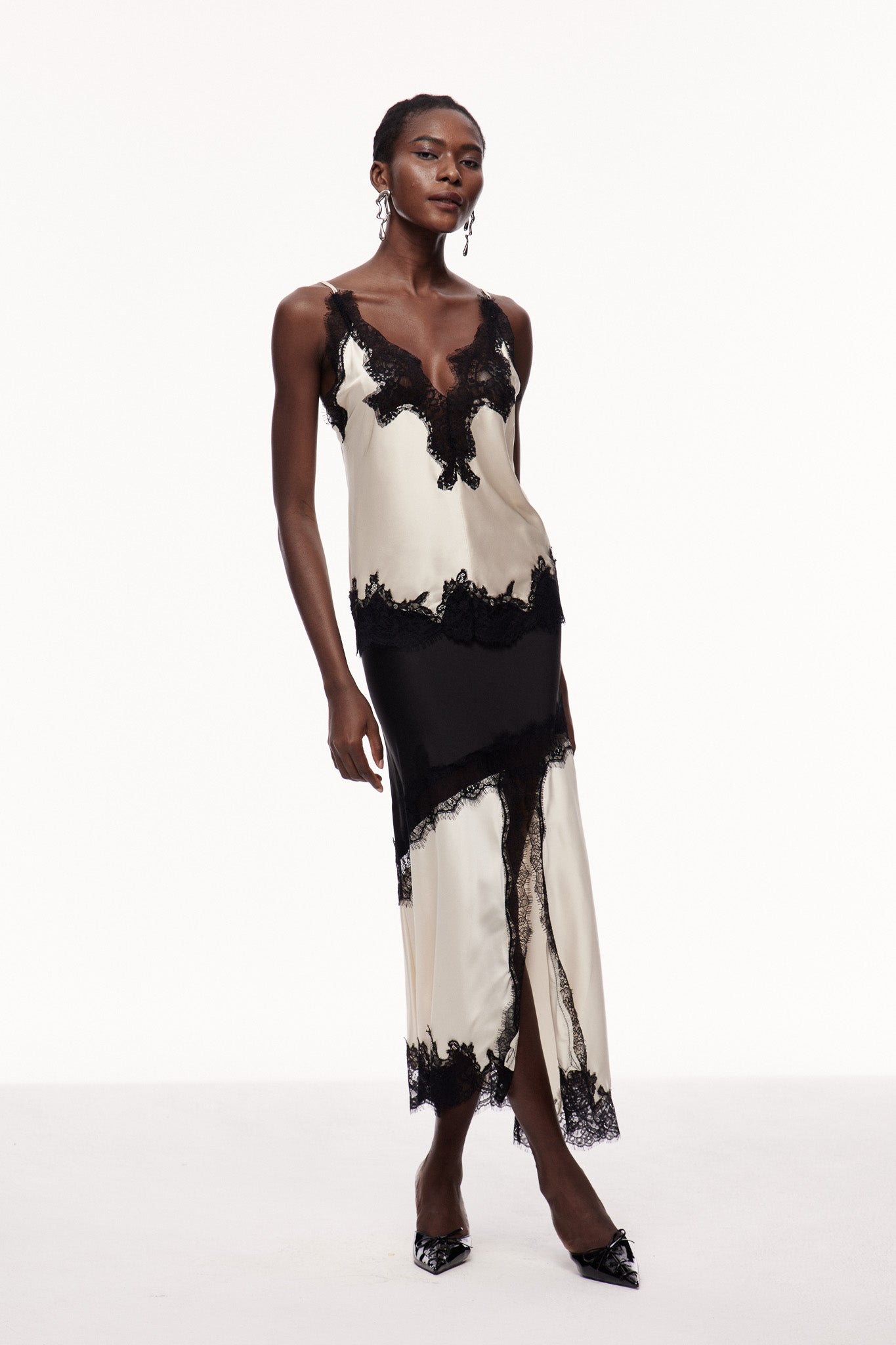 Bess Lace Satin Skirt