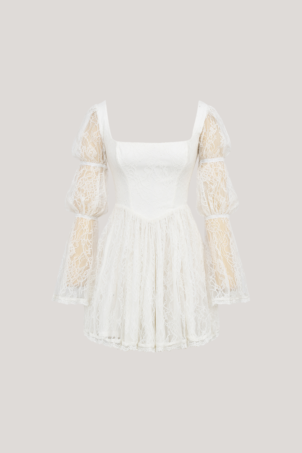 Bethania Lace Floral Ruch Mini Dress