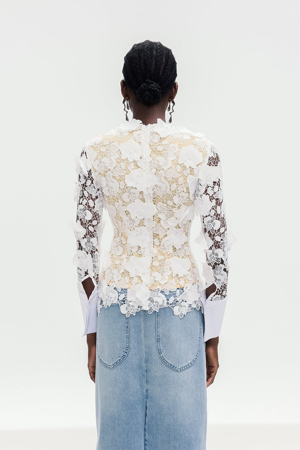 Bhishma Flower Cutout Lace Top