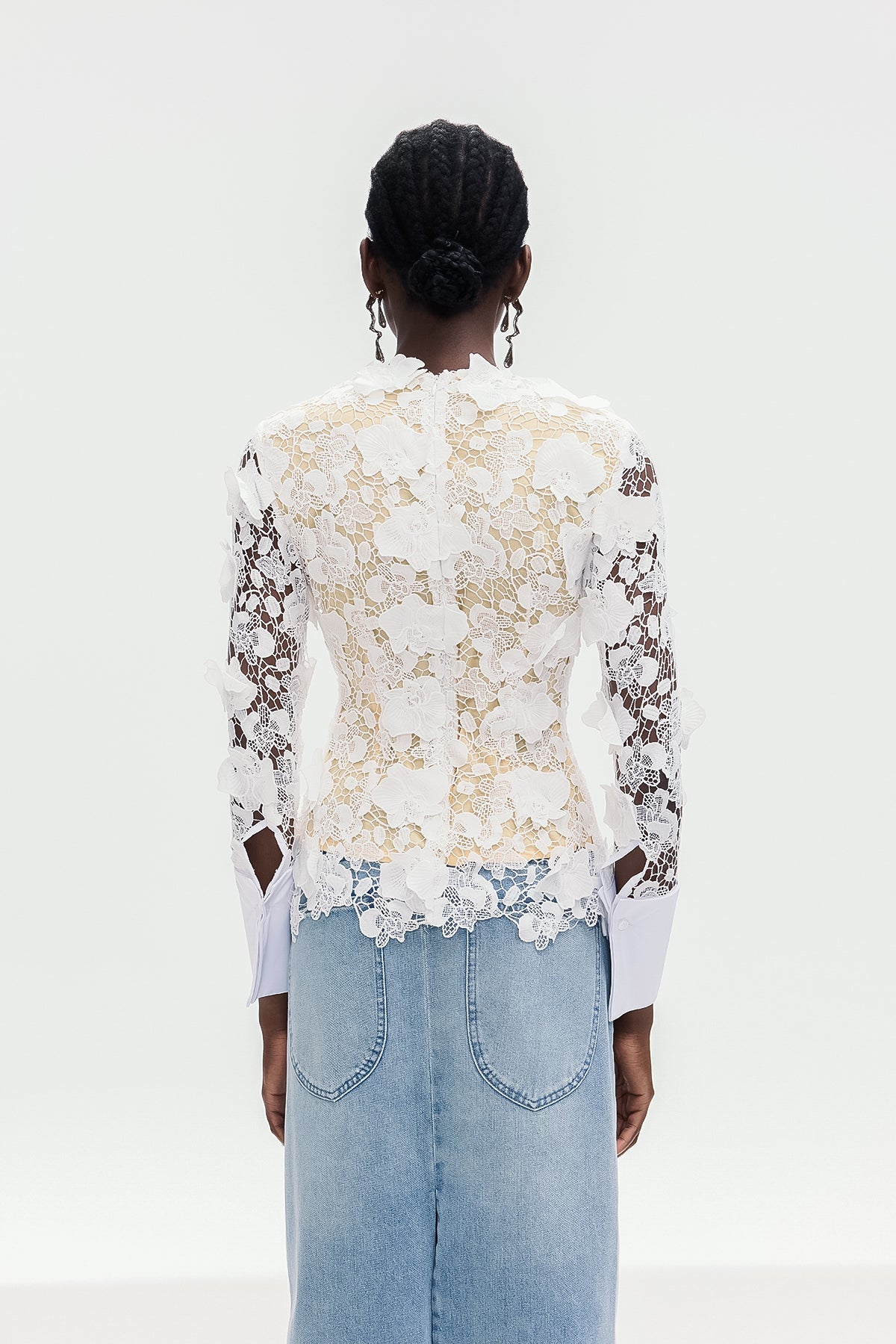 Bhishma Flower Cutout Lace Top