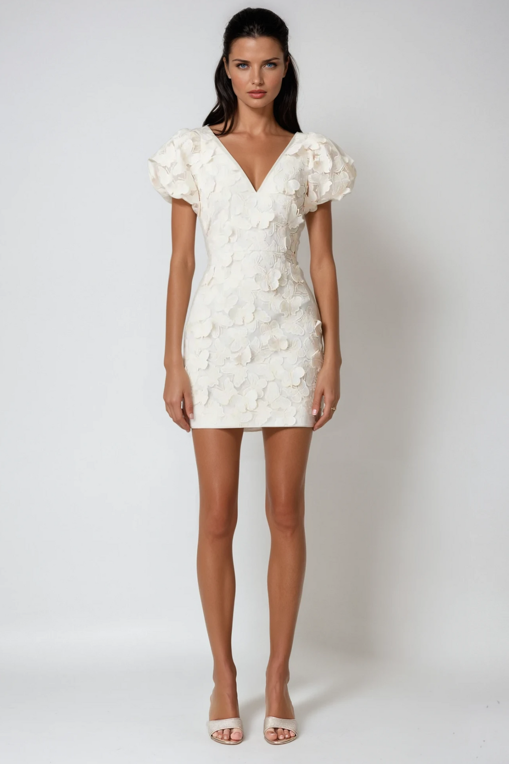 Bidane Balloon Sleeve Butterfly Mini Dress