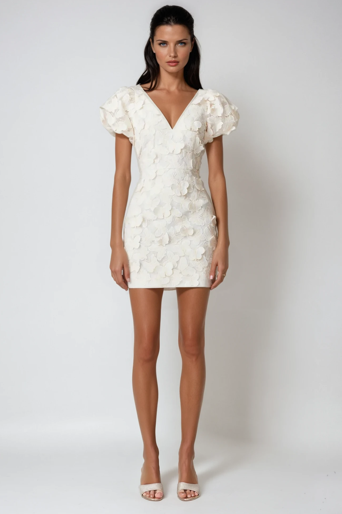 Bidane Balloon Sleeve Butterfly Mini Dress