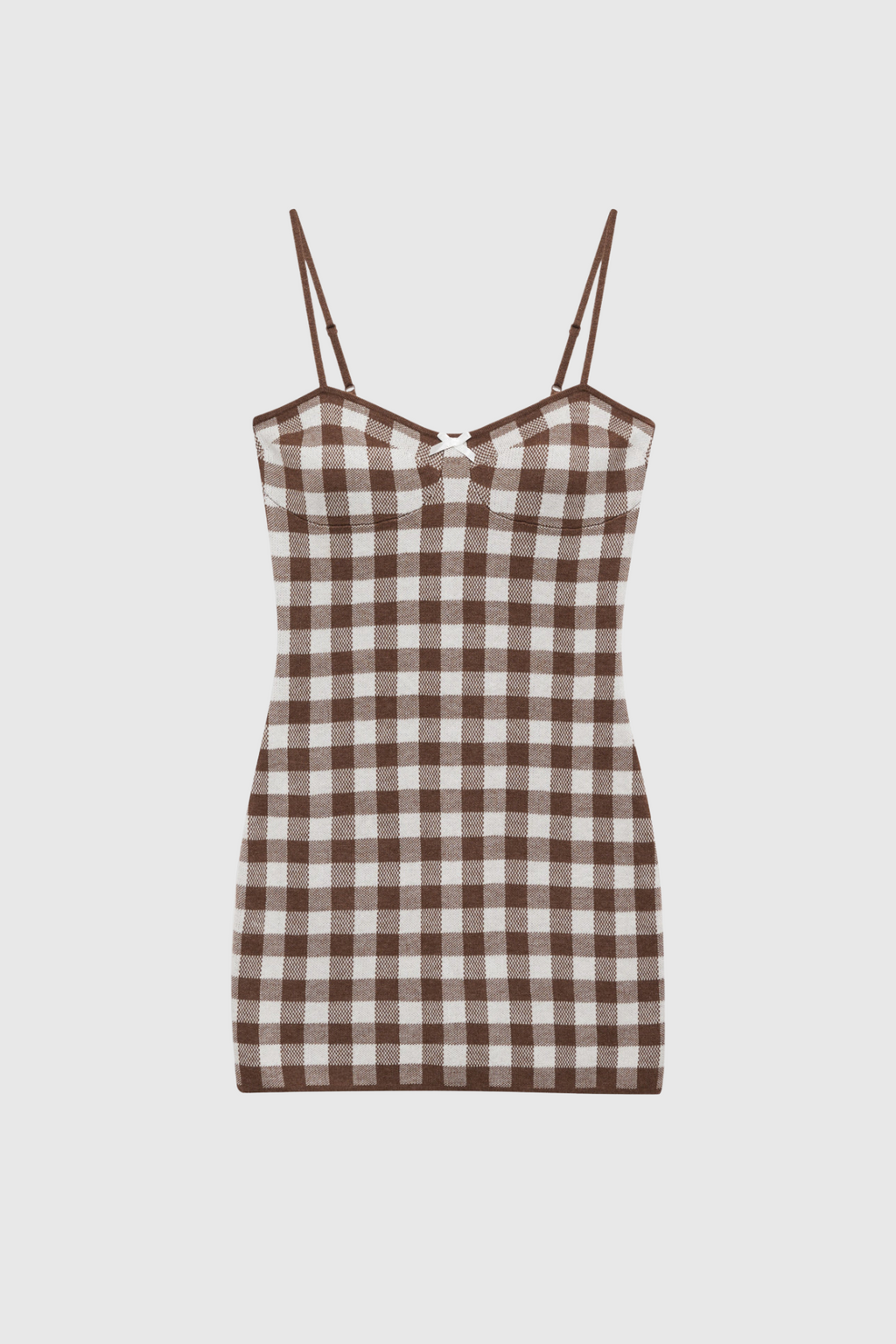 Biddy Grid Spaghetti Bodycon Mini Dress