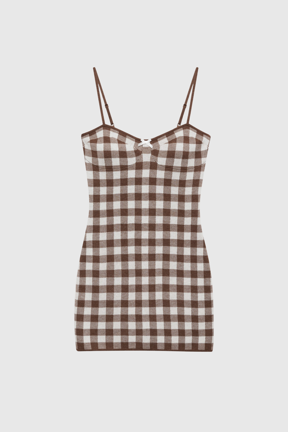 Biddy Grid Spaghetti Bodycon Mini Dress