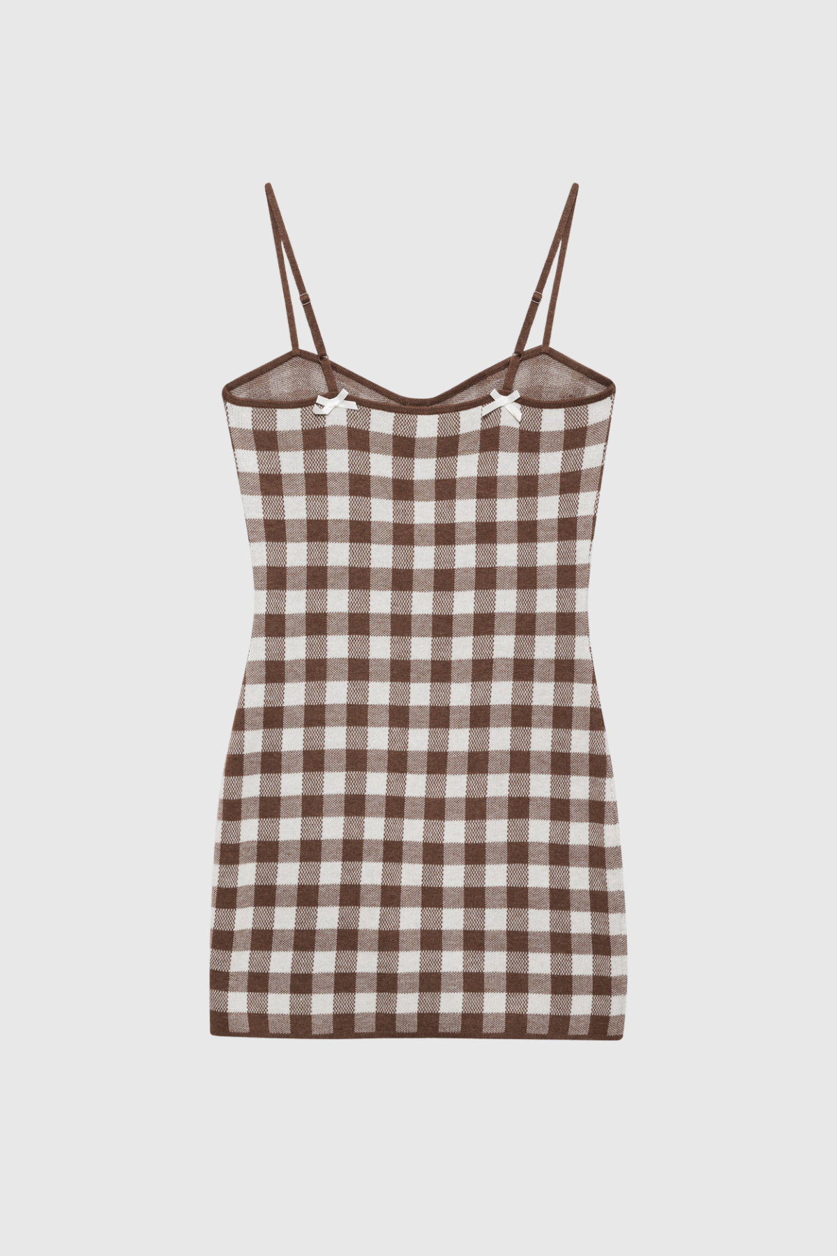 Biddy Grid Spaghetti Bodycon Mini Dress