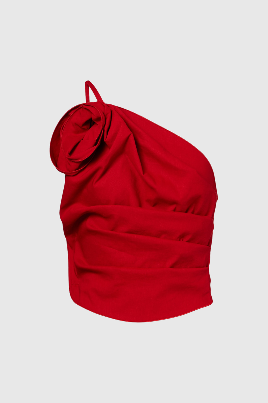 Bidziil Flower One Shouder Top In Red