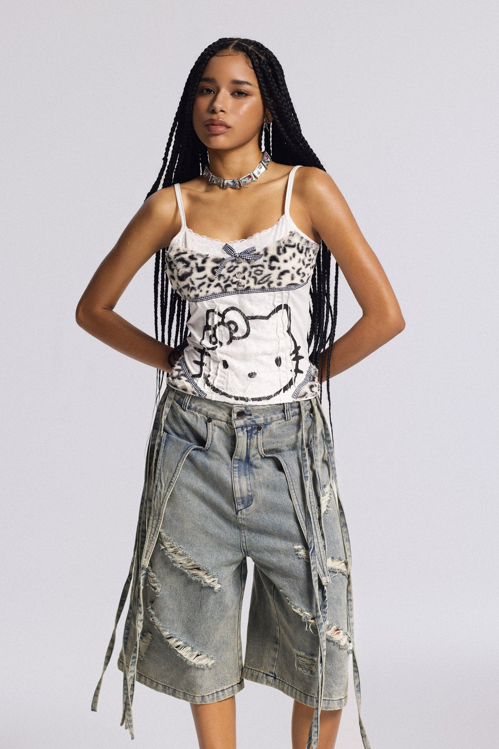 Biff Lace Print Leopard Top