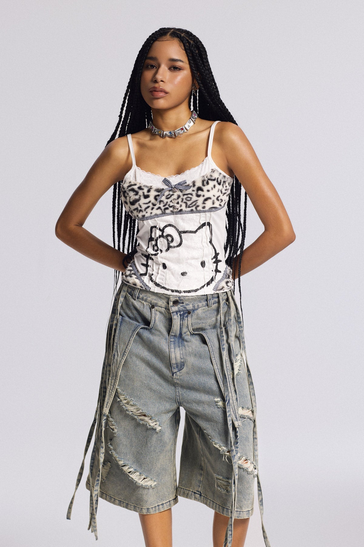 Biff Lace Print Leopard Top