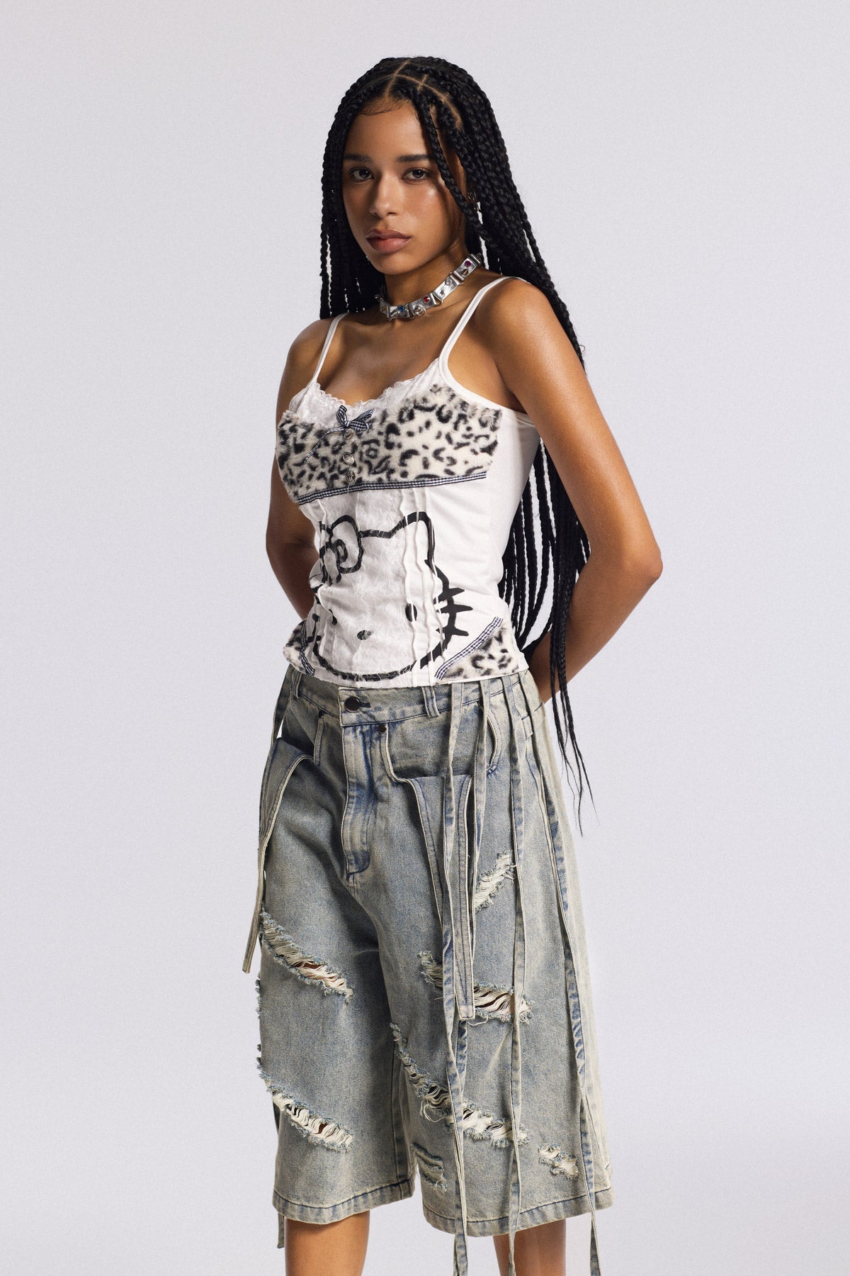 Biff Lace Print Leopard Top