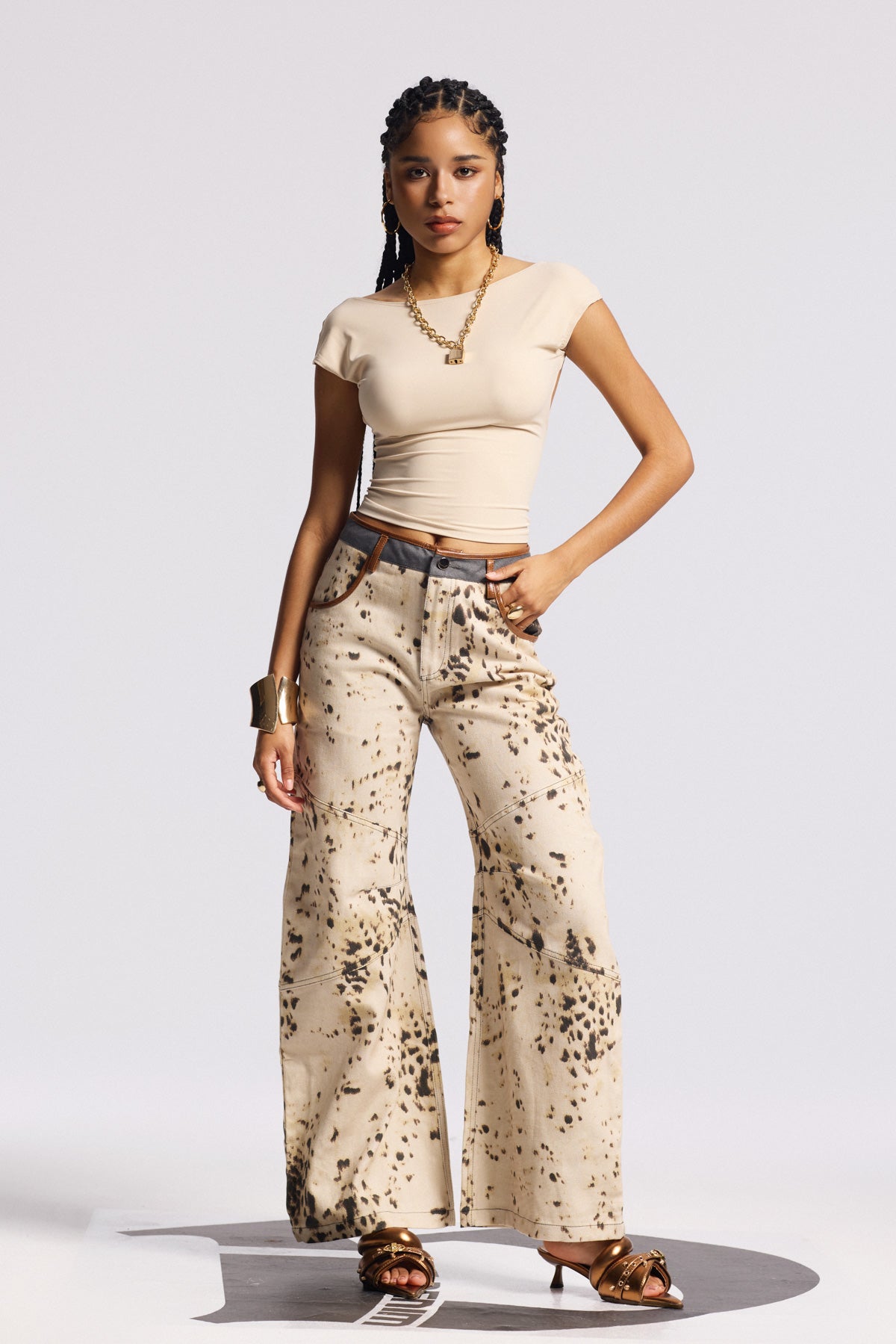 Bilyana Leopard Straight Jeans