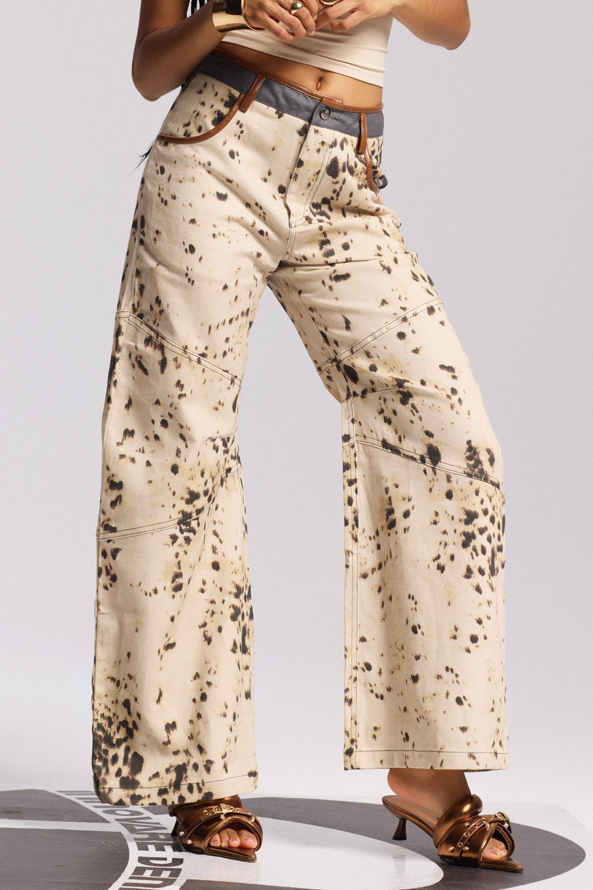Bilyana Leopard Straight Jeans