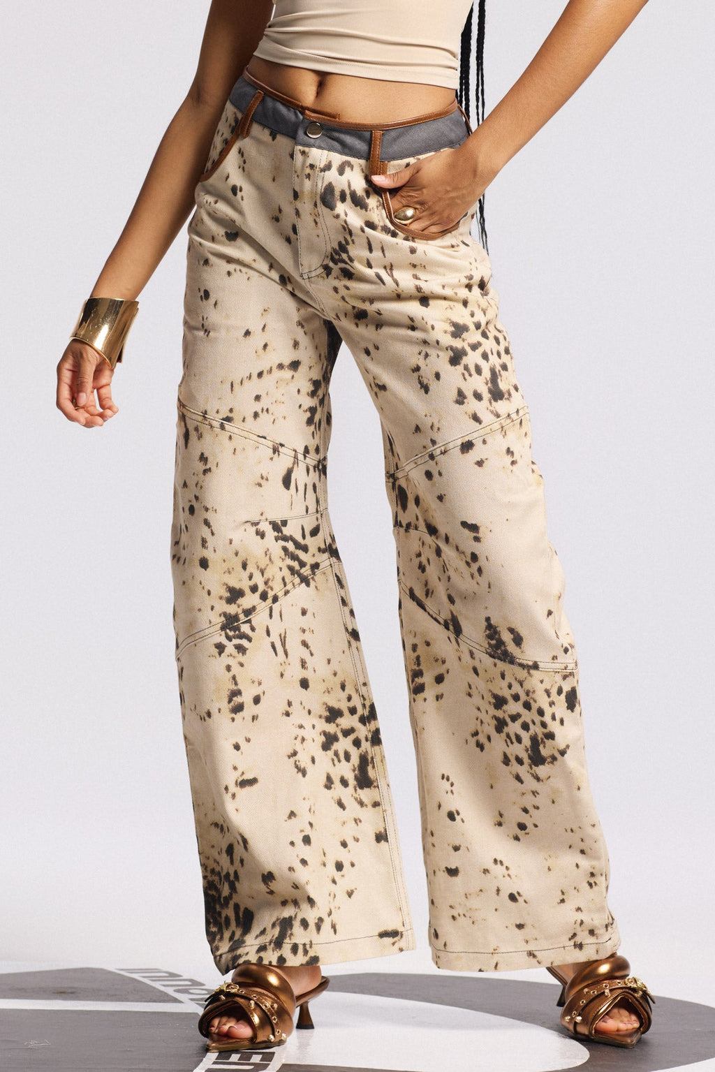 Bilyana Leopard Straight Jeans